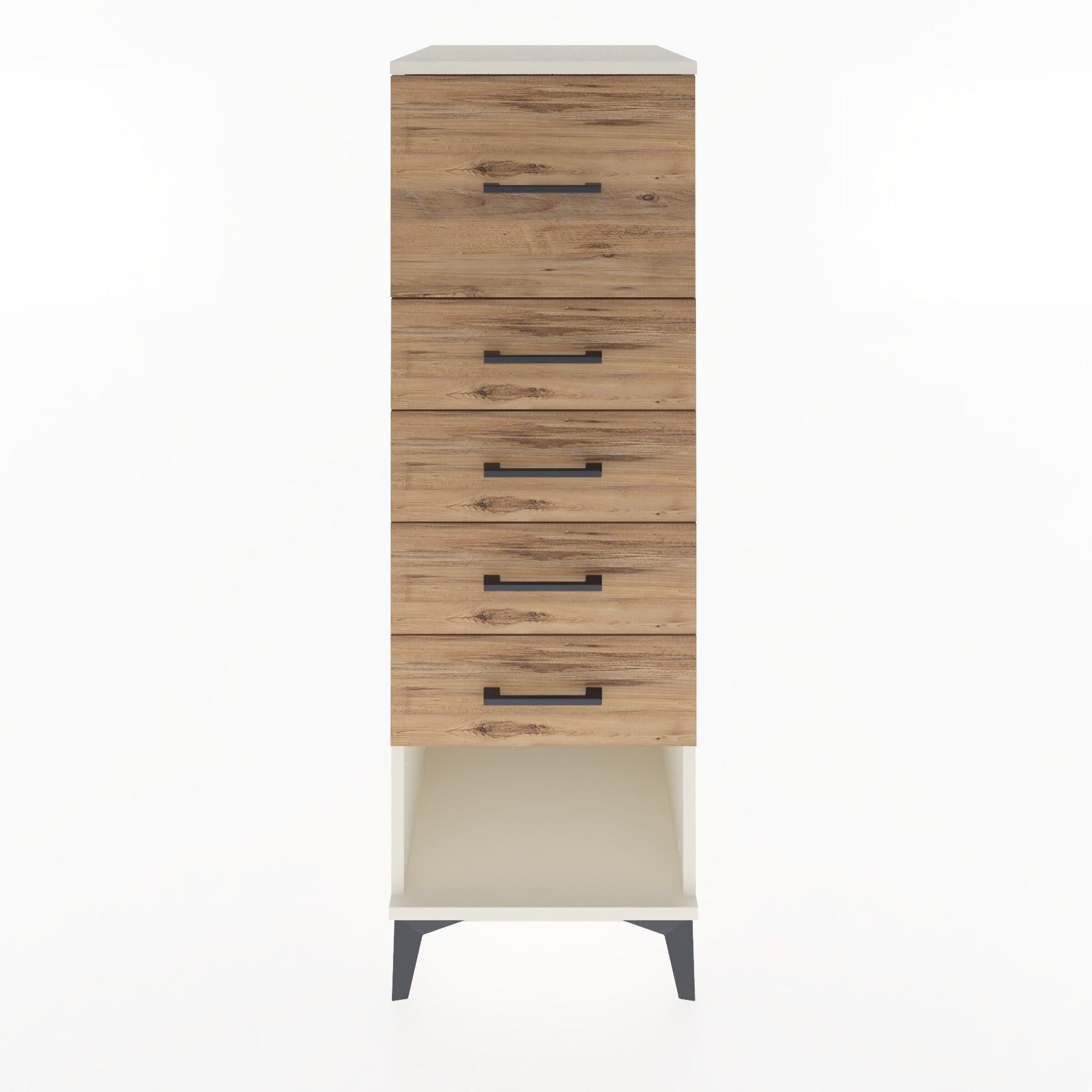 Woodntry Modular Cabinet Moonstone 44x30x122 cm with Drawers and Shelves CR29-1