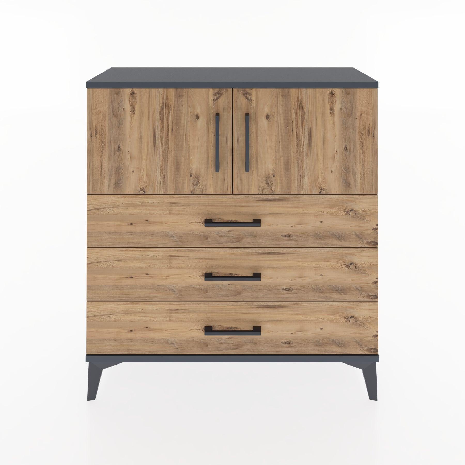 Woodntry Modular Dresser Anthracite 88x30x84 cm with Cover and Drawer KC29-2
