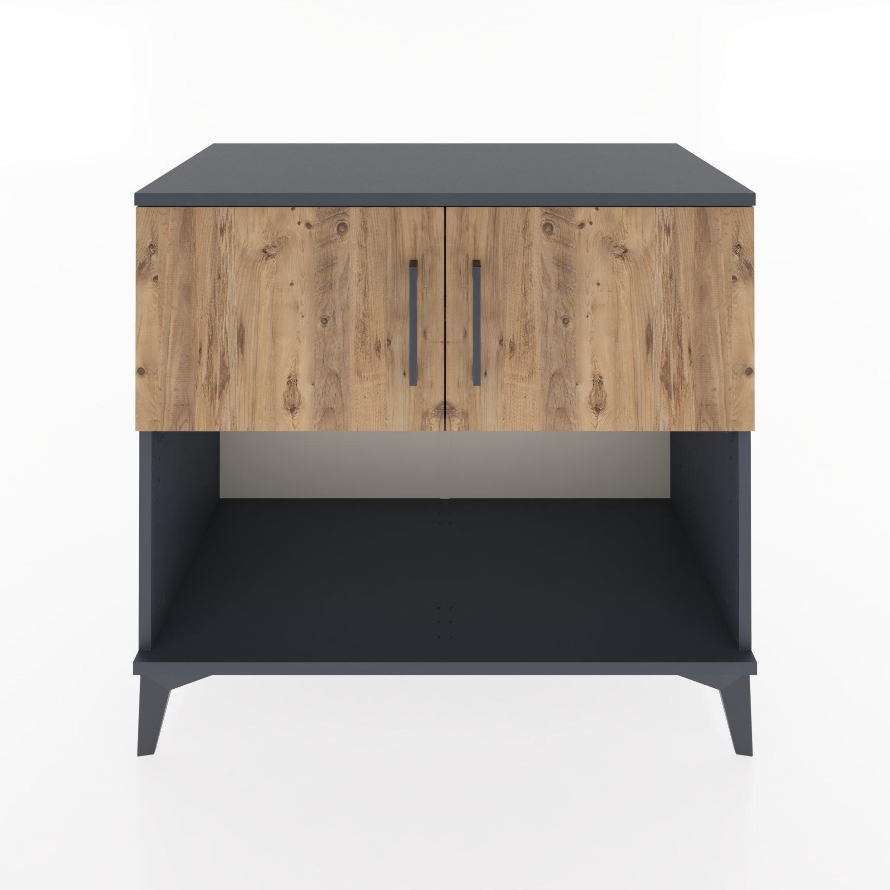 Woodntry Modüler Şifonyer Antrasit 88x44x68 cm Kapaklı ve Raflı KR29-2