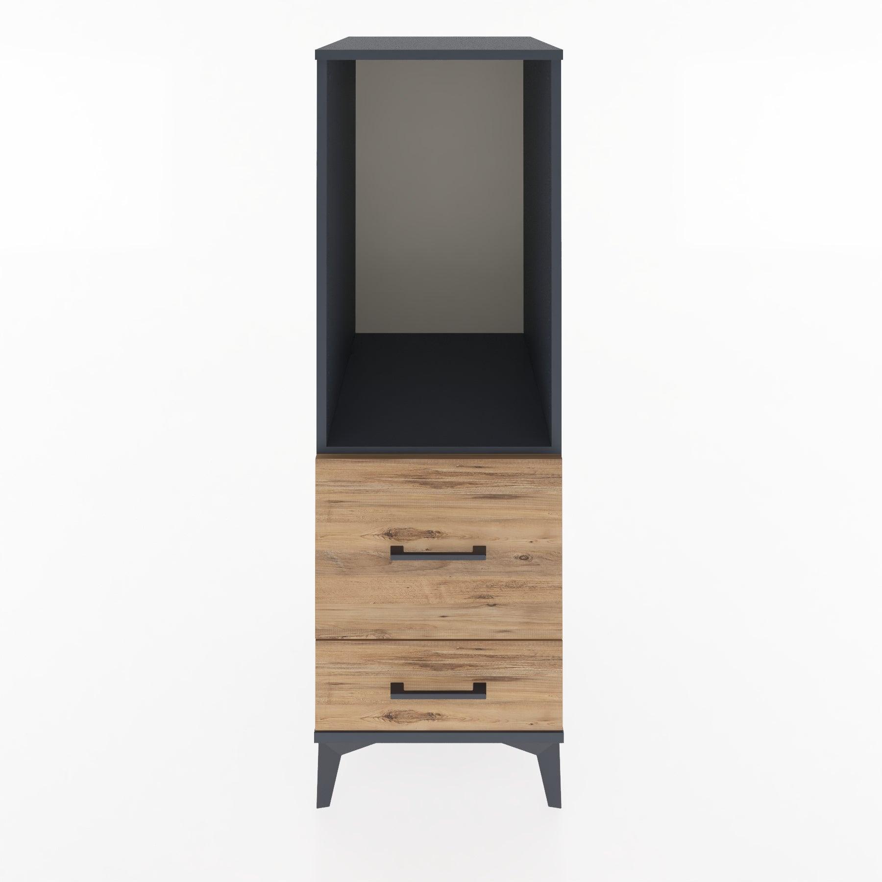 Woodntry Modular Cabinet Anthracite 44x30x122 cm with Drawers and Shelves CR79-2