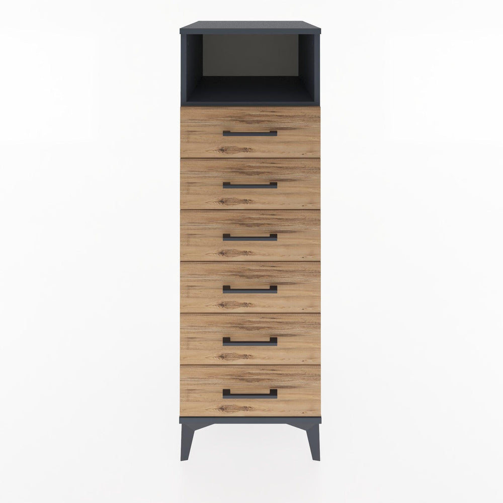 Woodntry Modular Cabinet Anthracite 44x59x122 cm with Drawers and Shelves CR129-2