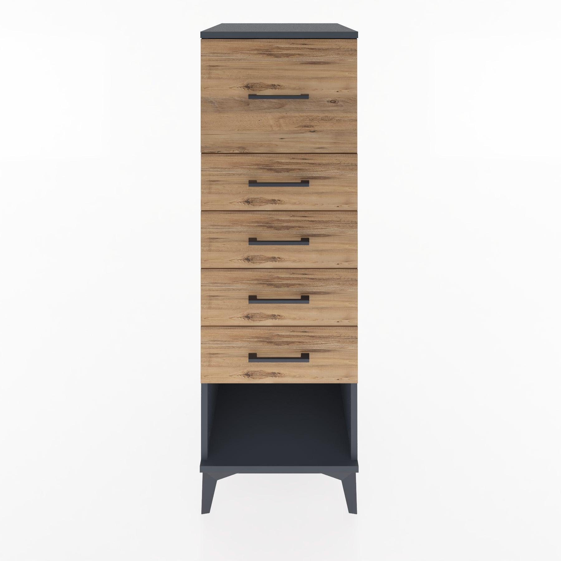 Woodntry Modular Cabinet Anthracite 44x30x122 cm with Drawers and Shelves CR29-2