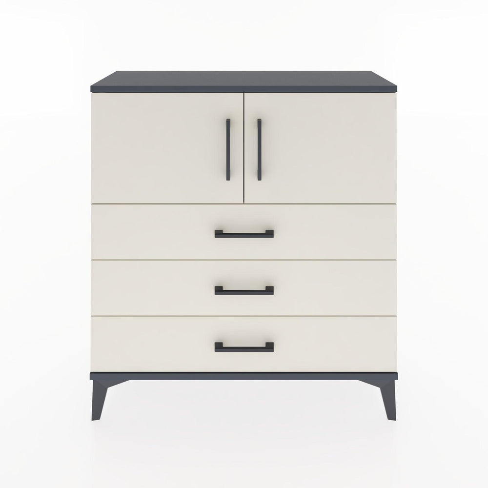 Woodntry Modüler Şifonyer Antrasit 88x30x84 cm Kapaklı ve Çekmeceli KC29-2