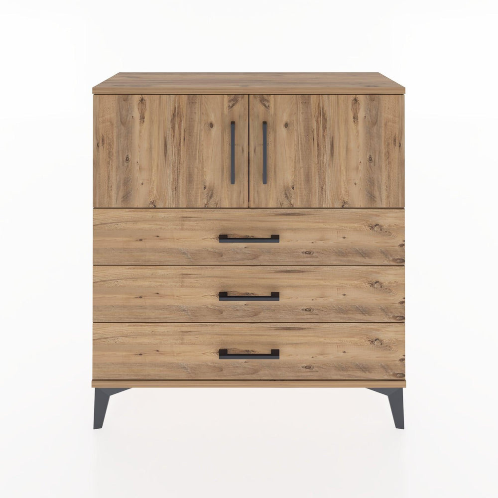 Woodntry Modüler Şifonyer Çam 88x30x84 cm Kapaklı ve Çekmeceli KC29-3