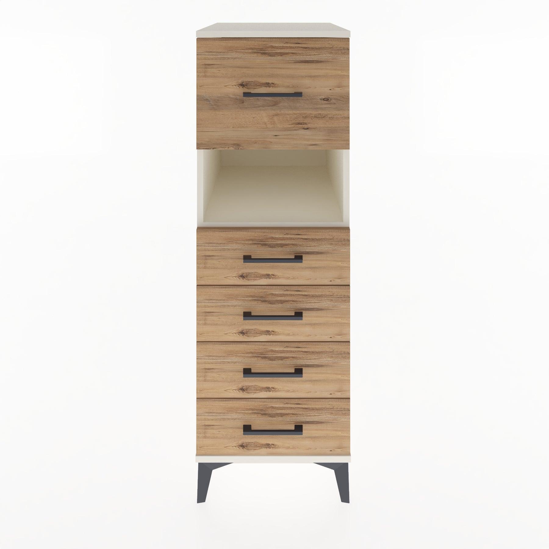 Woodntry Modular Cabinet Moonstone 44x30x122 cm with Drawers and Shelves CR30-1
