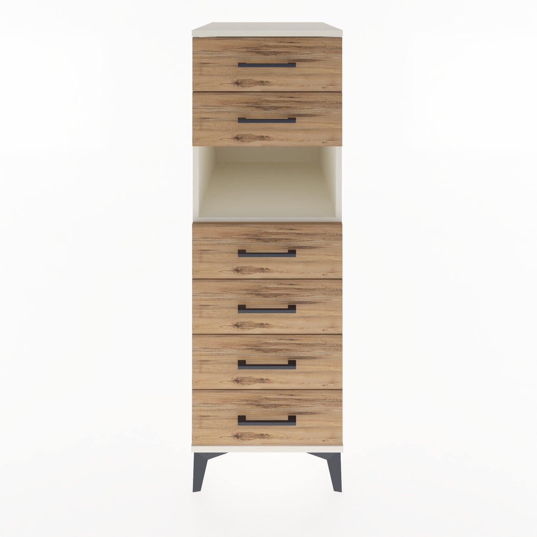 Woodntry Modular Cabinet Moonstone 44x30x122 cm with Drawers and Shelves CR130-1
