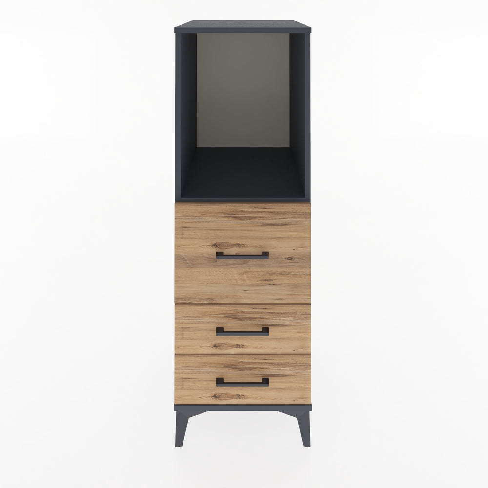 Woodntry Modular Cabinet Anthracite 44x59x122 cm with Drawers and Shelves CR80-2