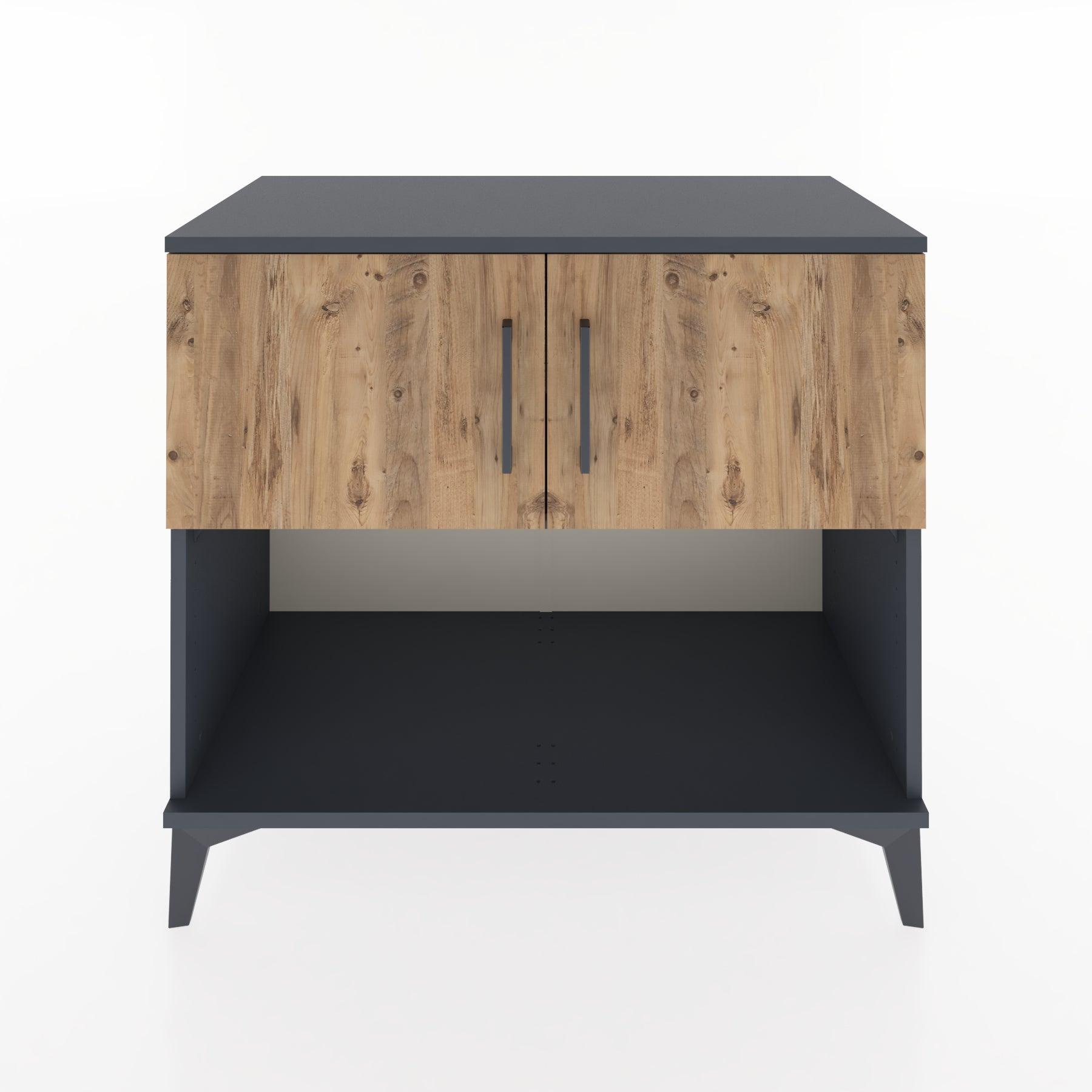 Woodntry Modüler Şifonyer Antrasit 88x44x68 cm Kapaklı ve Raflı KR30-2