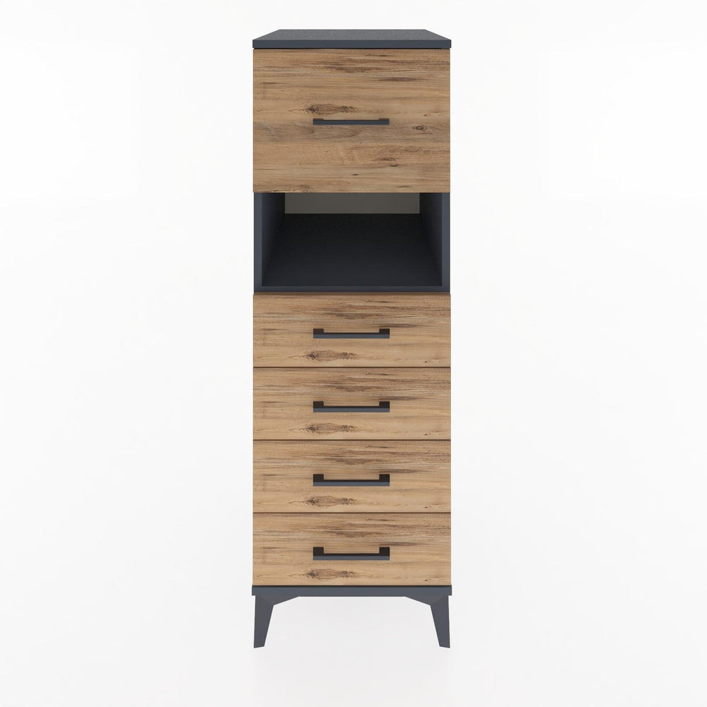 Woodntry Modular Cabinet Anthracite 44x30x122 cm with Drawers and Shelves CR30-2