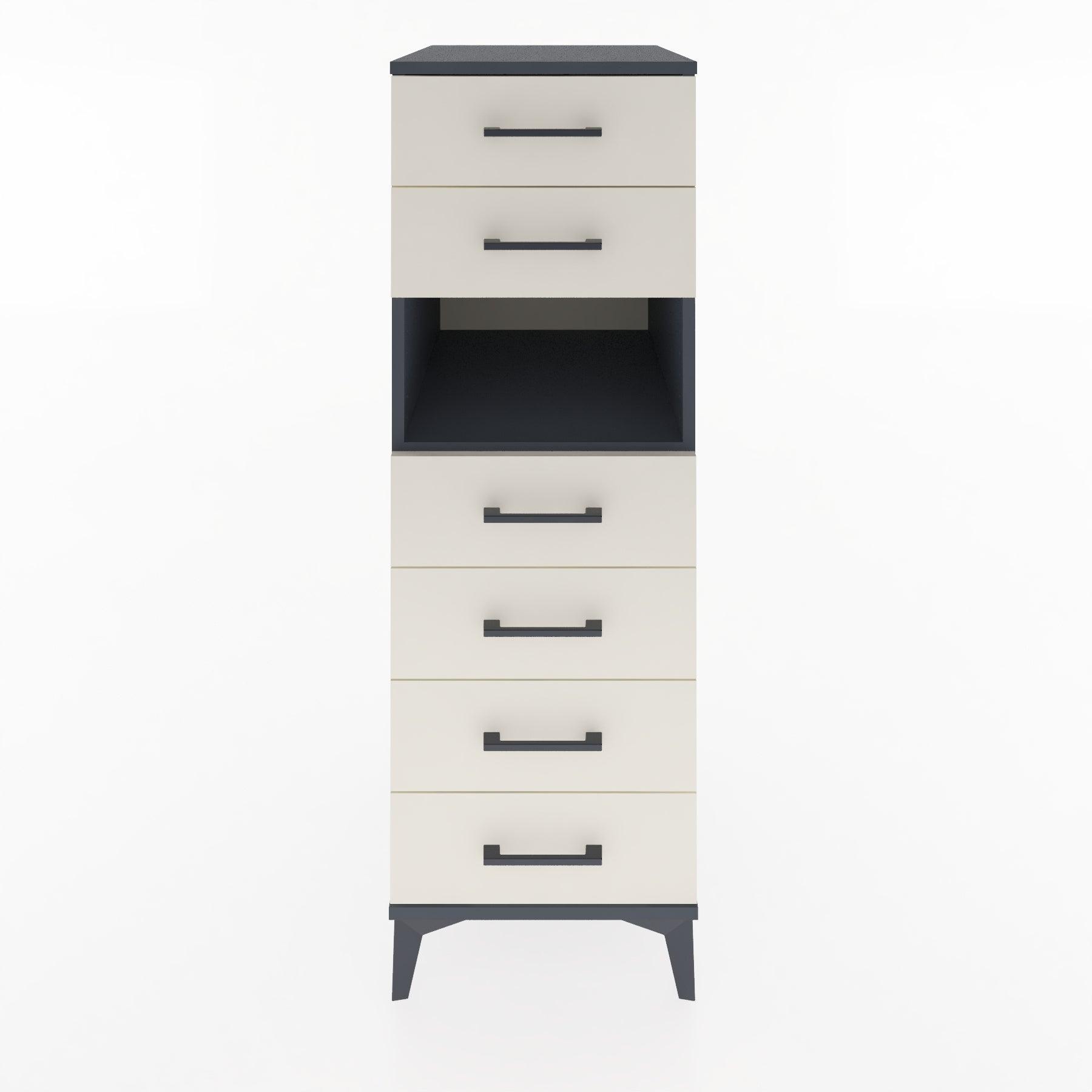 Woodntry Modular Cabinet Anthracite 44x59x122 cm with Drawers and Shelves CR130-2