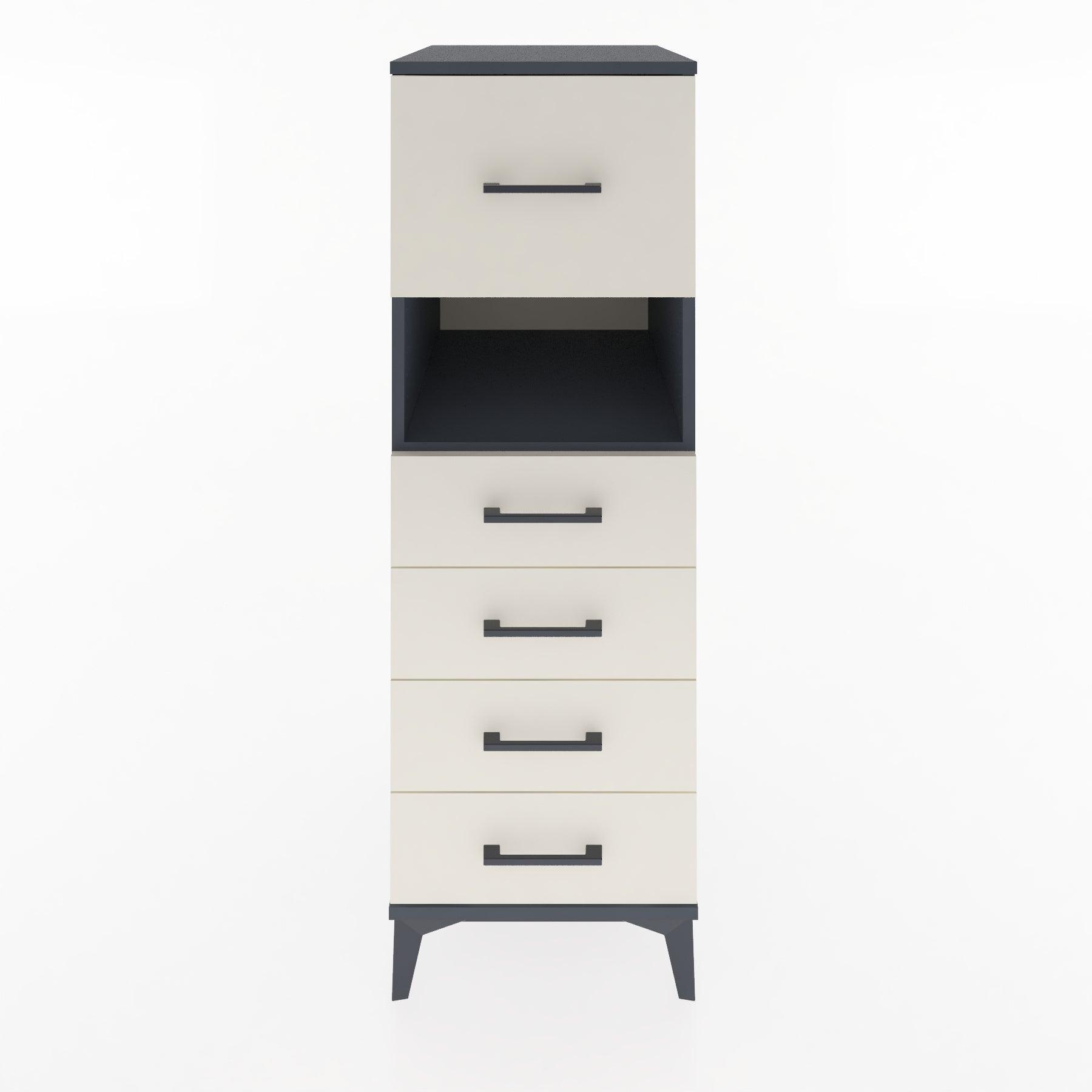 Woodntry Modular Cabinet Anthracite 44x30x122 cm with Drawers and Shelves CR30-2
