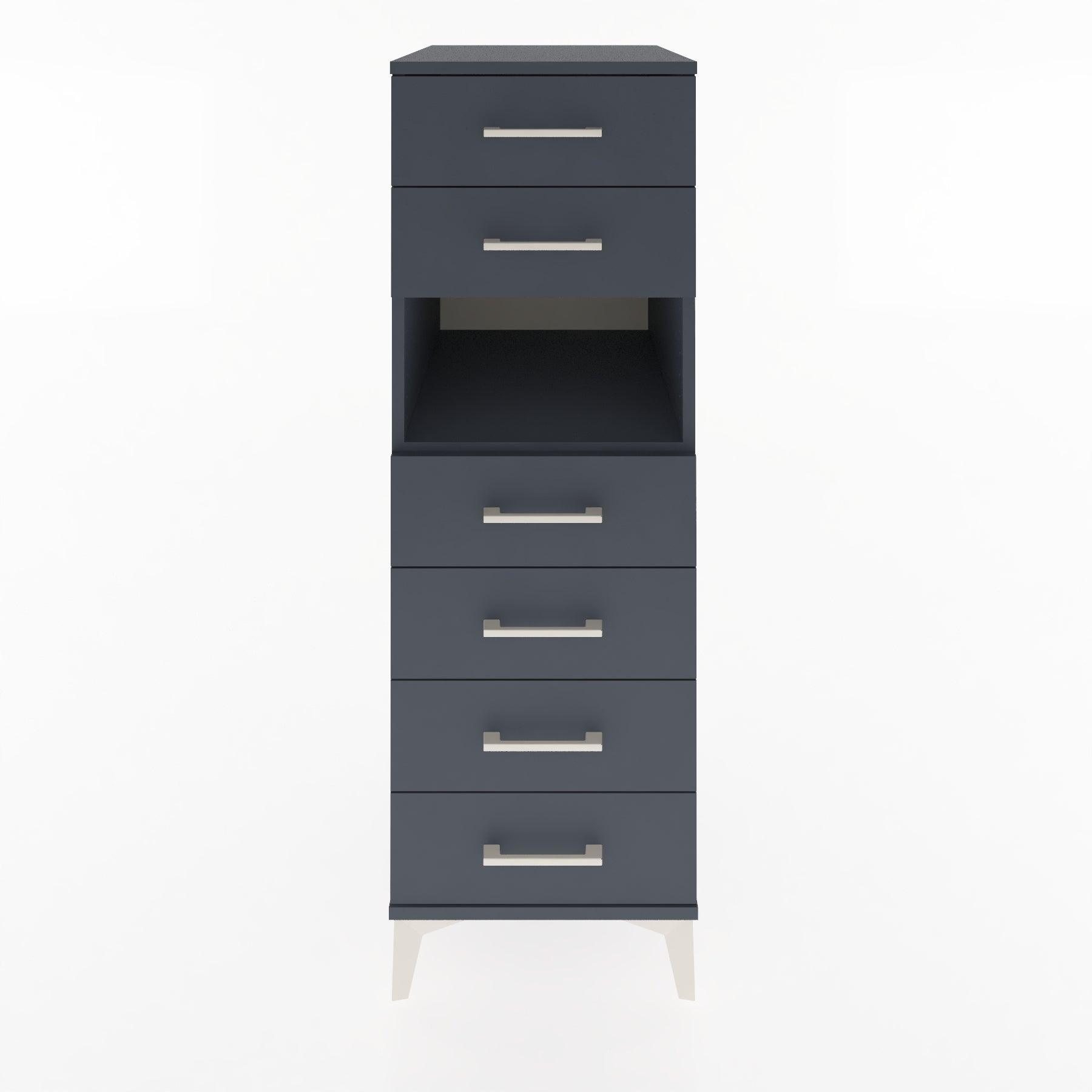 Woodntry Modular Cabinet Anthracite 44x59x122 cm with Drawers and Shelves CR130-2