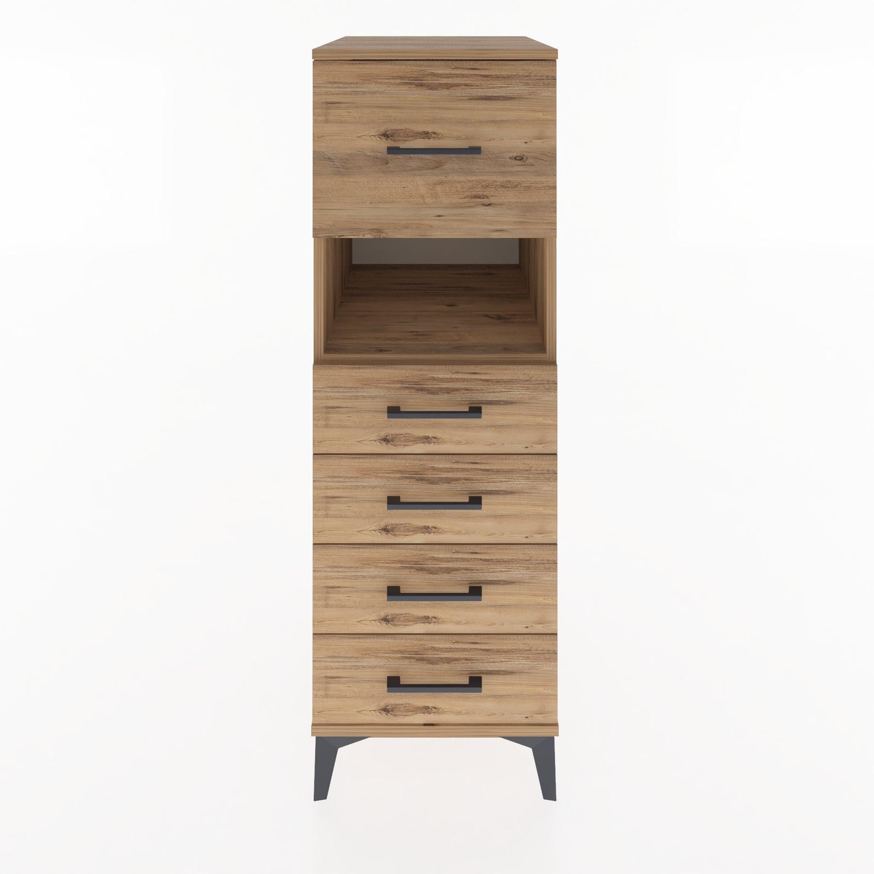 Woodntry Modular Cabinet Pine 44x30x122 cm with Drawers and Shelves CR30-3