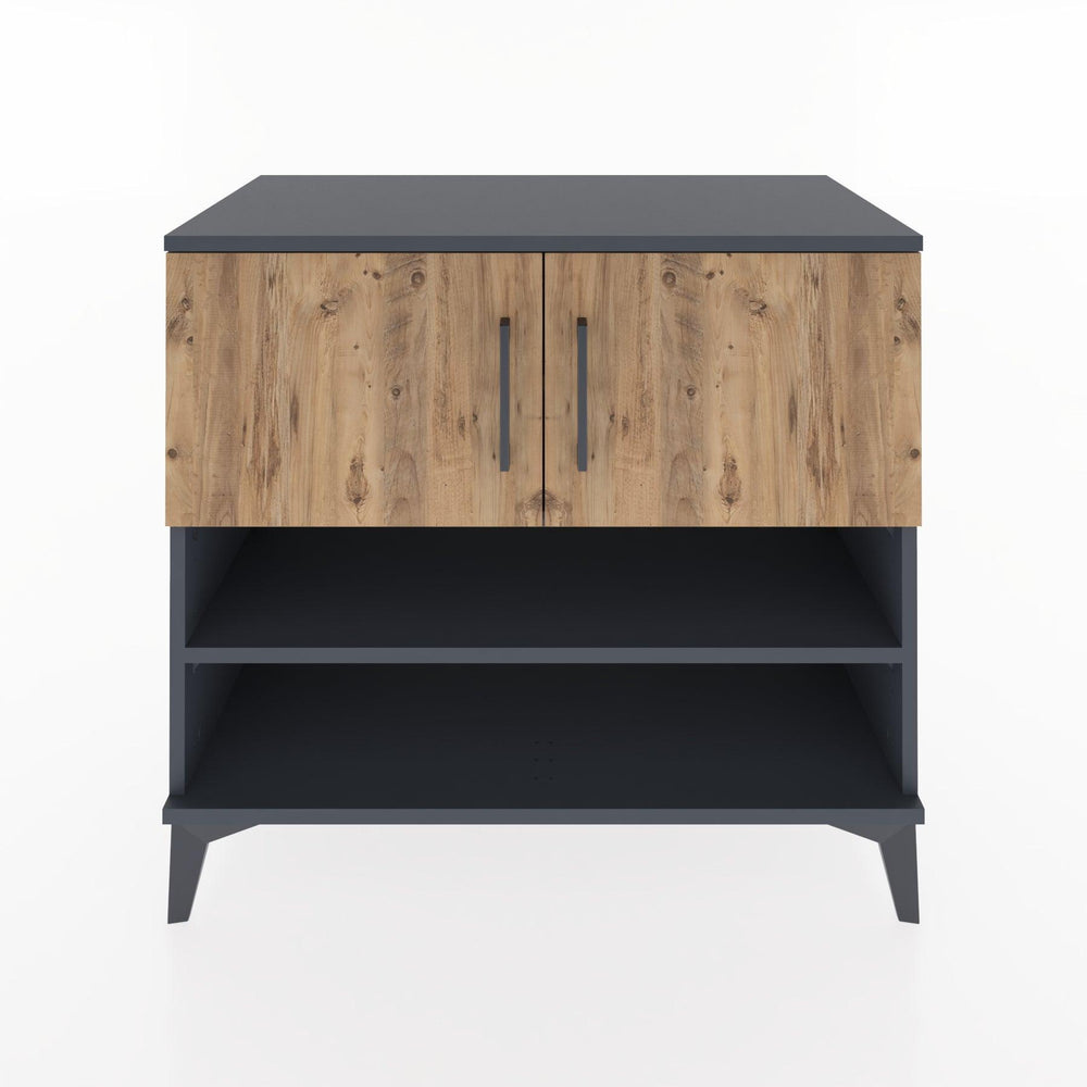 Woodntry Modüler Şifonyer Antrasit 88x44x68 cm Kapaklı ve Raflı KR31-2