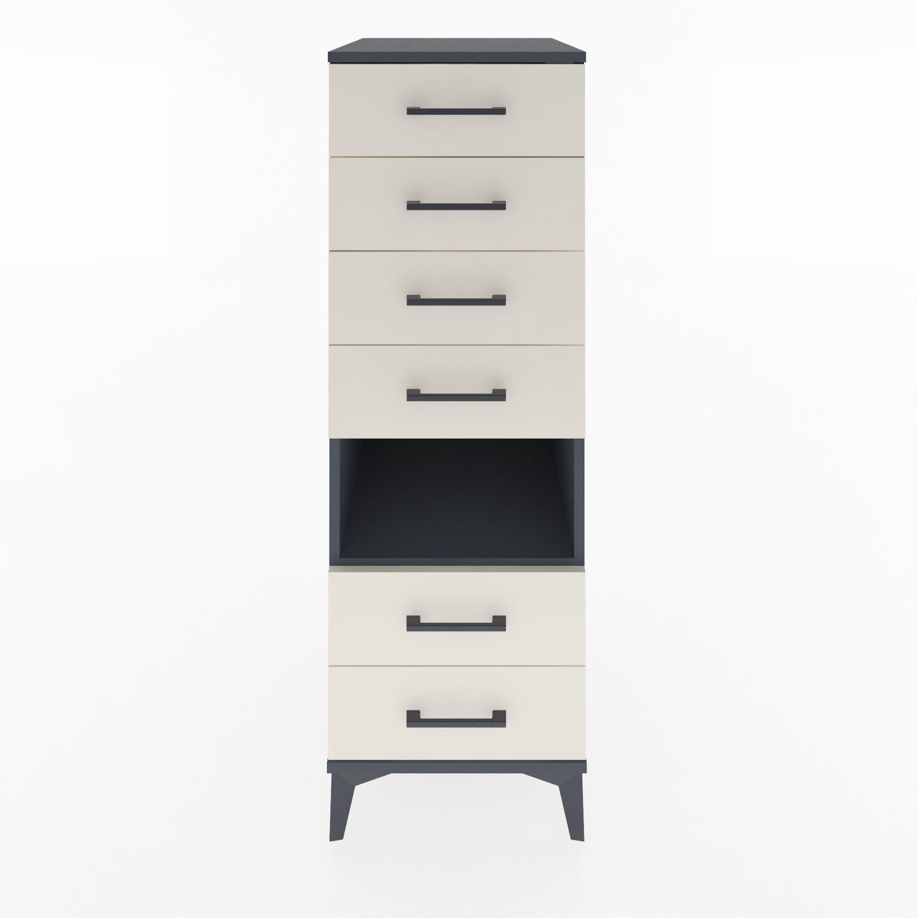 Woodntry Modular Cabinet Anthracite 44x59x122 cm with Drawers and Shelves CR131-2