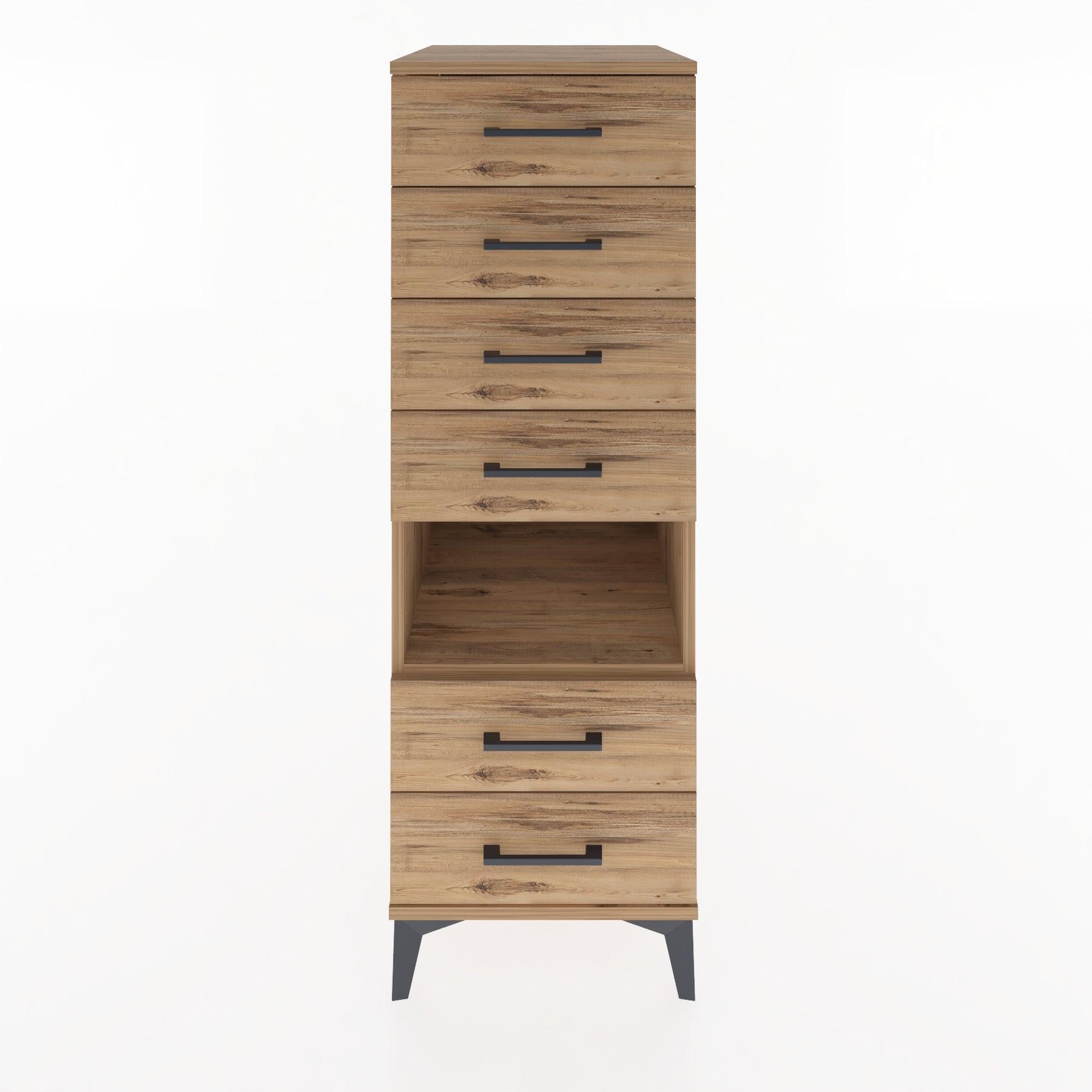 Woodntry Modular Cabinet Pine 44x59x122 cm with Drawers and Shelves CR131-3