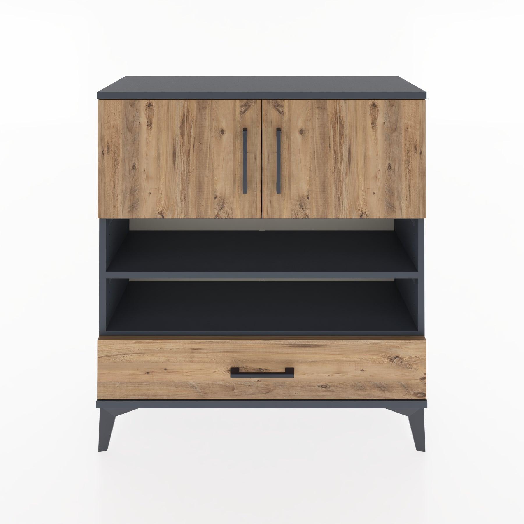 Woodntry Modular Dresser Anthracite 88x30x84 cm Functional F32-2