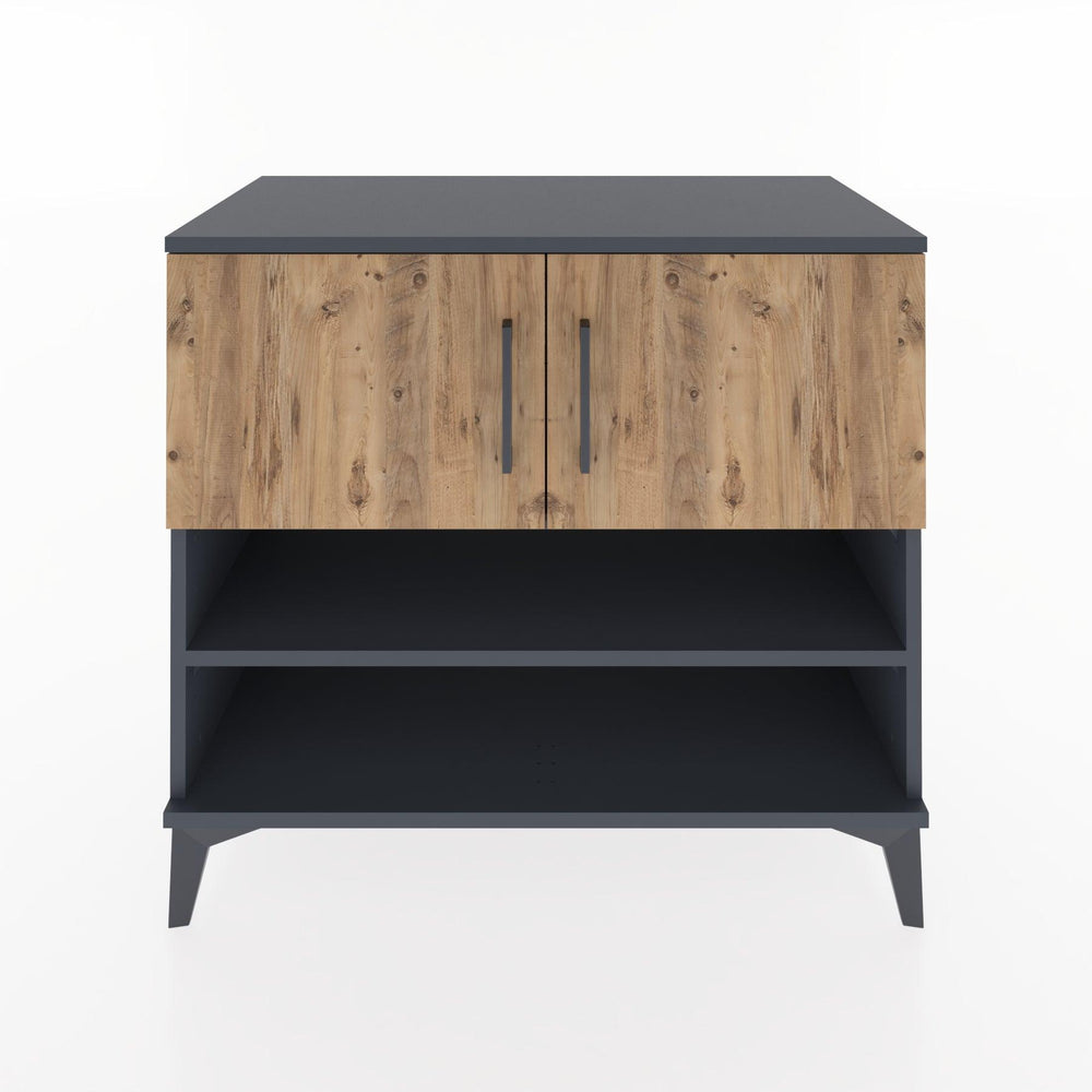 Woodntry Modüler Şifonyer Antrasit 88x44x68 cm Kapaklı ve Raflı KR32-2