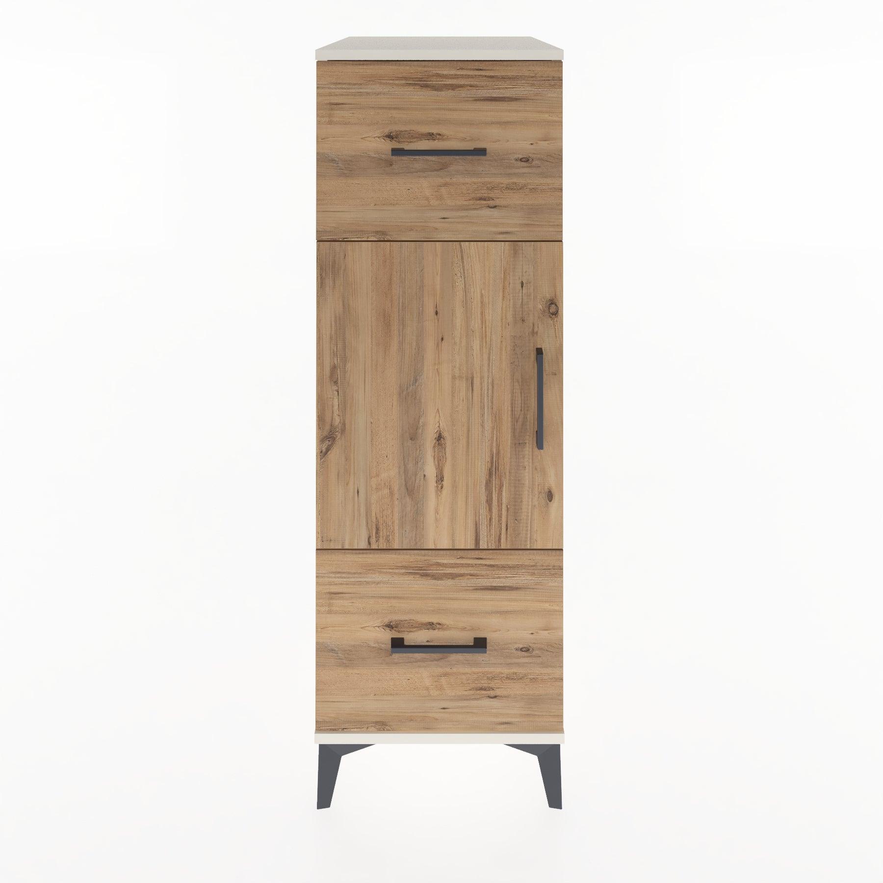 Woodntry Modular Cabinet Moonstone 44x30x122 cm with Doors and Drawers KC33-1