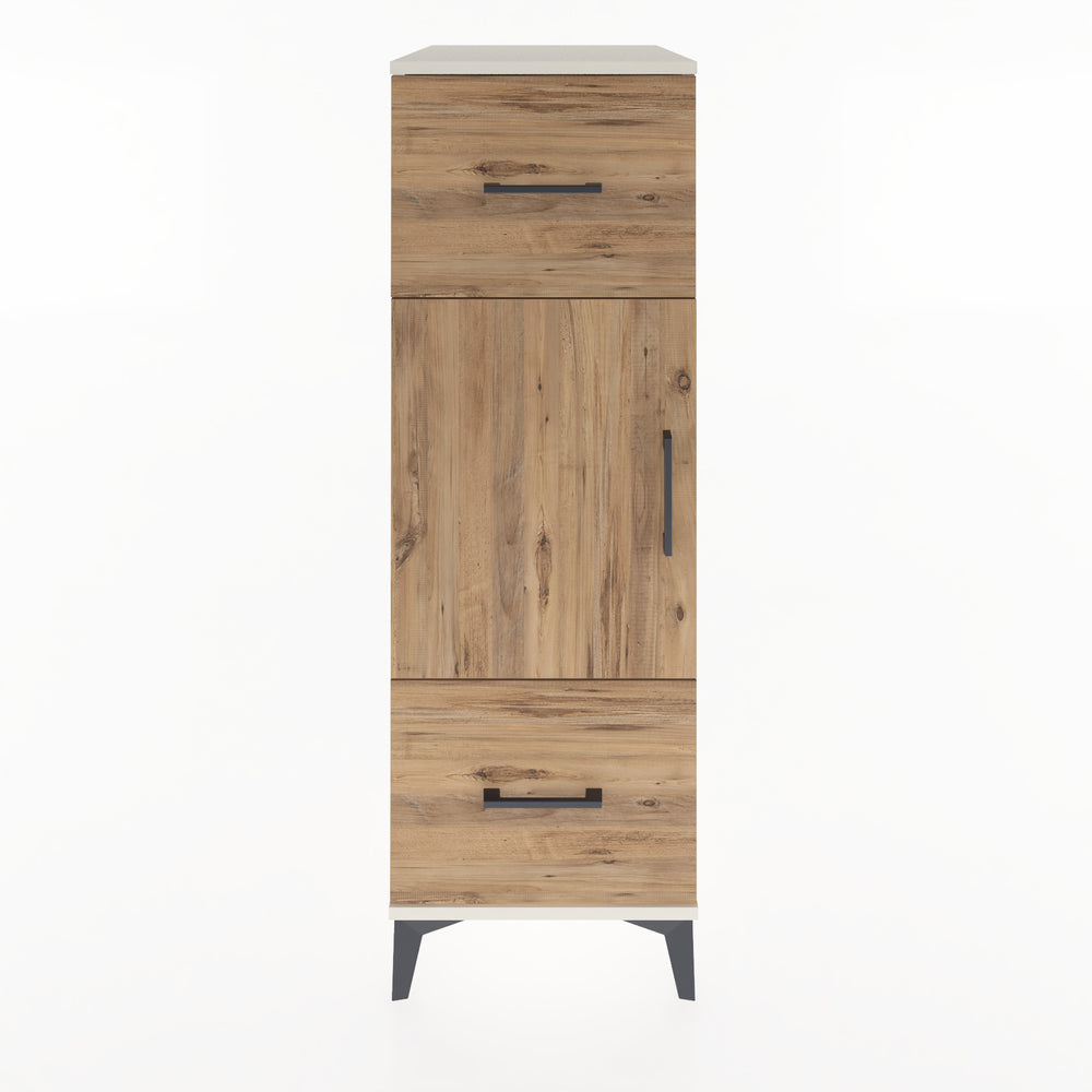 Woodntry Modüler Dolap Aytaşı 44x59x122 cm Kapaklı ve Çekmeceli KC33-1