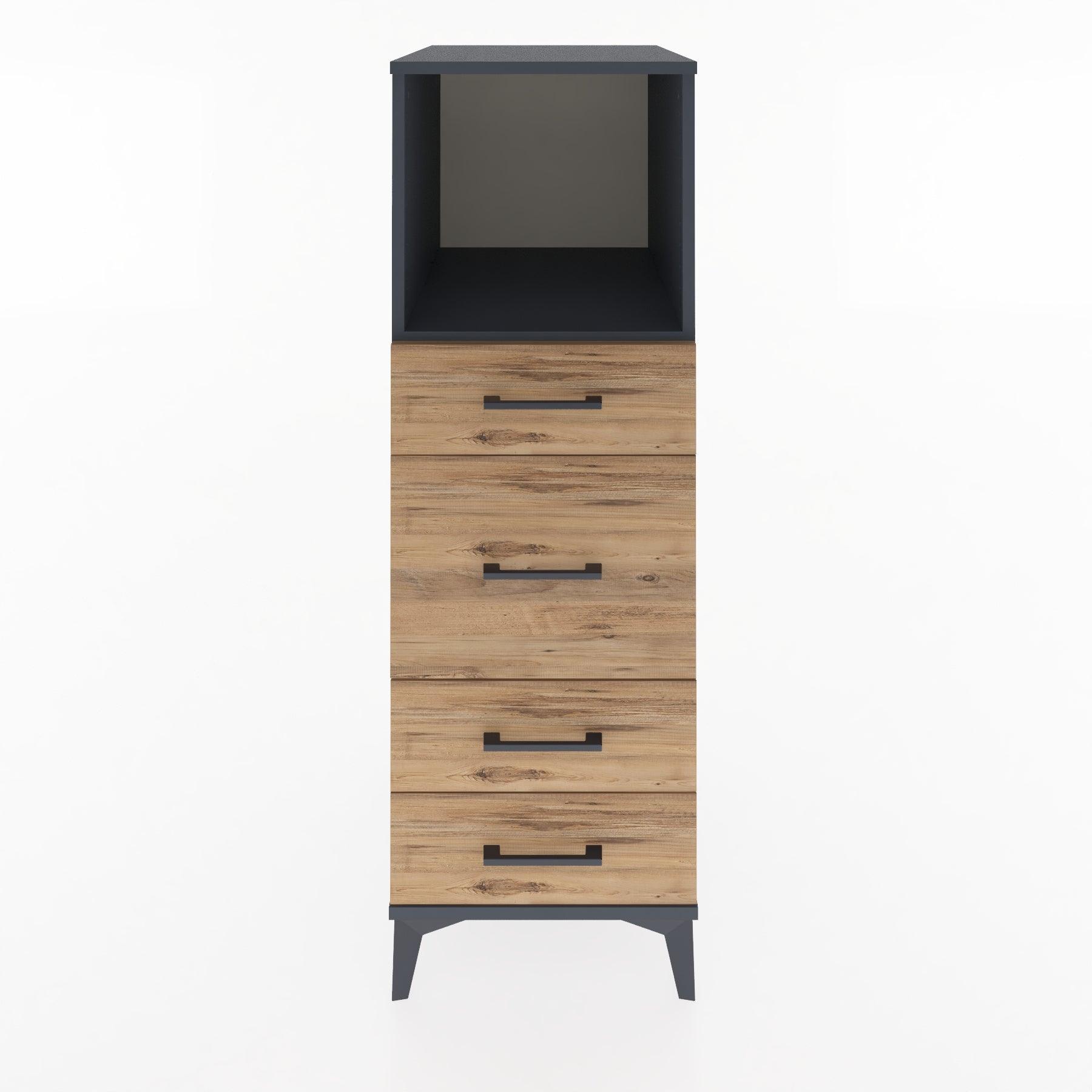 Woodntry Modular Cabinet Anthracite 44x30x122 cm with Drawers and Shelves CR83-2