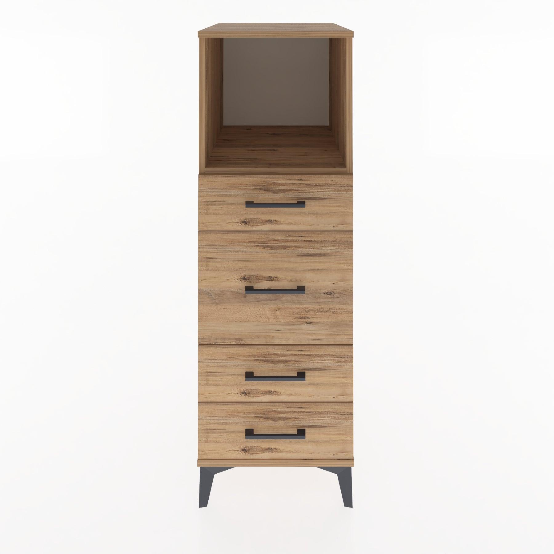 Woodntry Modüler Dolap Çam 44x30x122 cm Çekmeceli ve Raflı CR83-3