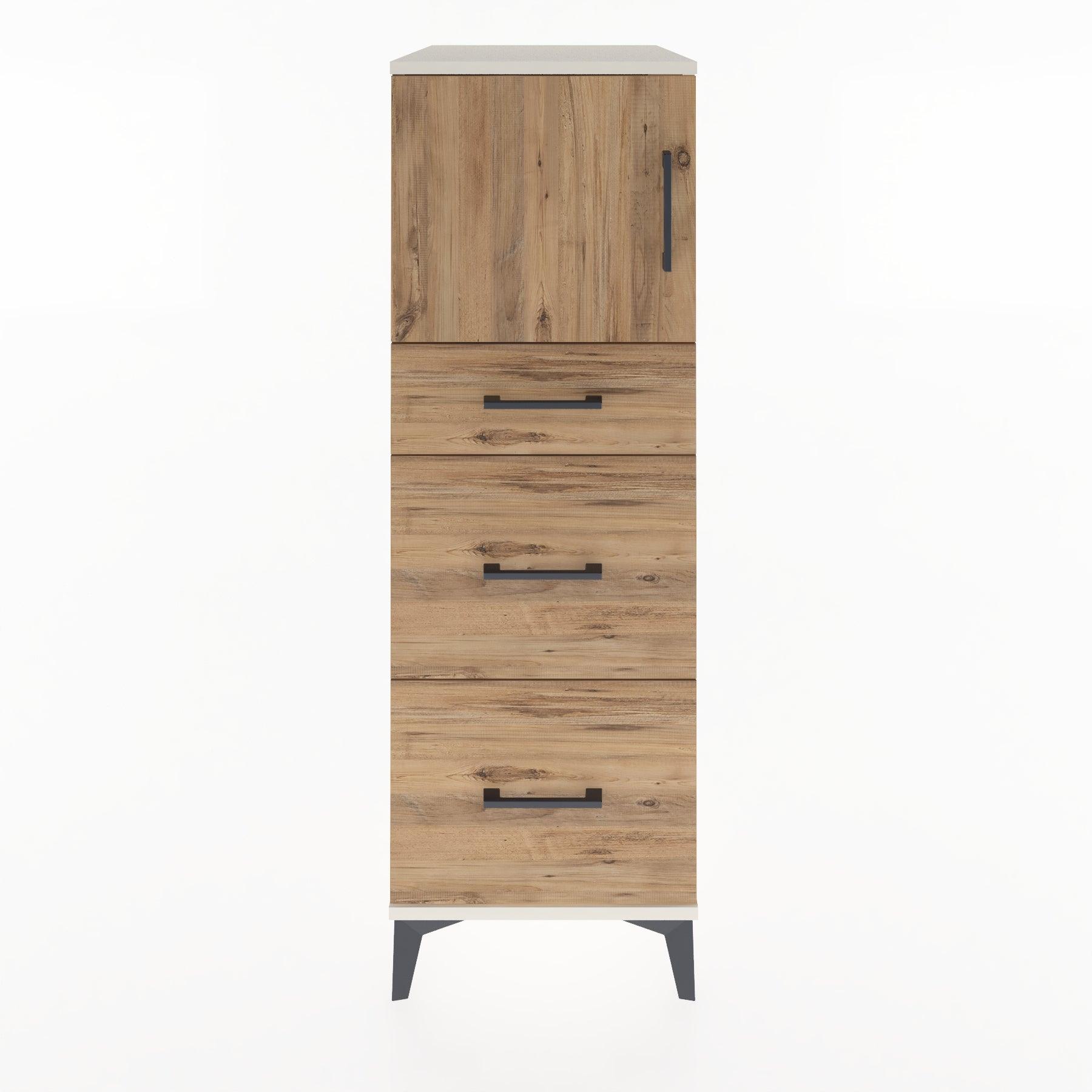 Woodntry Modular Cabinet Moonstone 44x30x122 cm with Doors and Drawers KC34-1