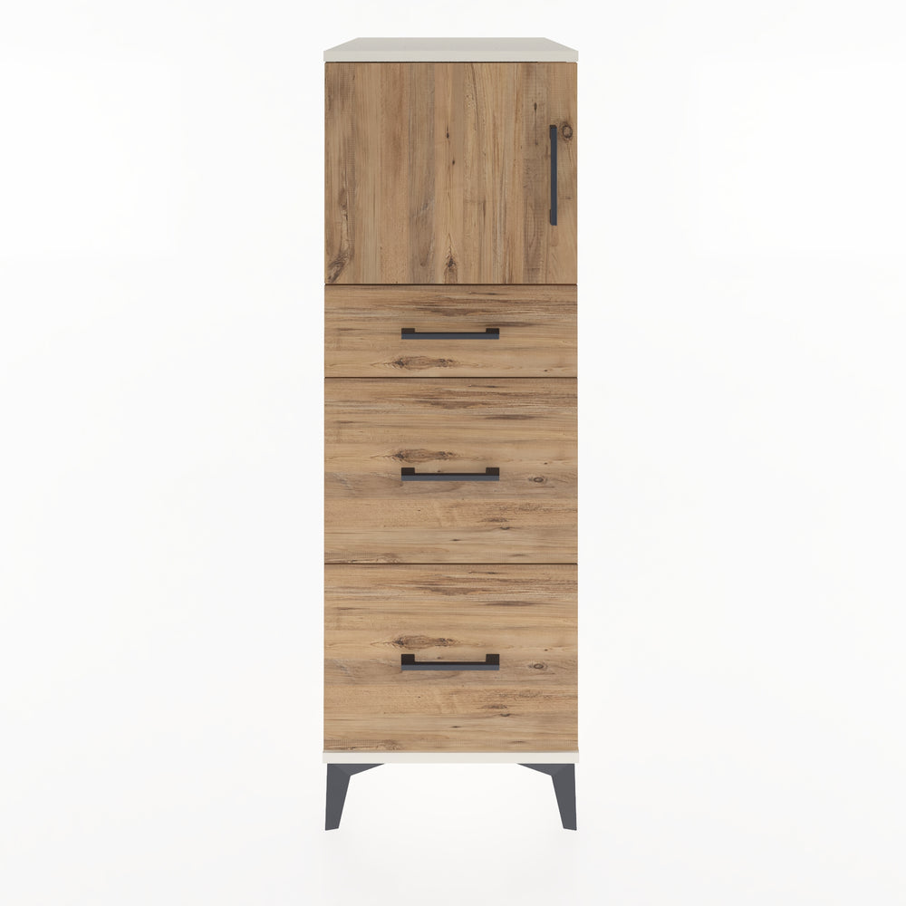 Woodntry Modüler Dolap Aytaşı 44x59x122 cm Kapaklı ve Çekmeceli KC34-1