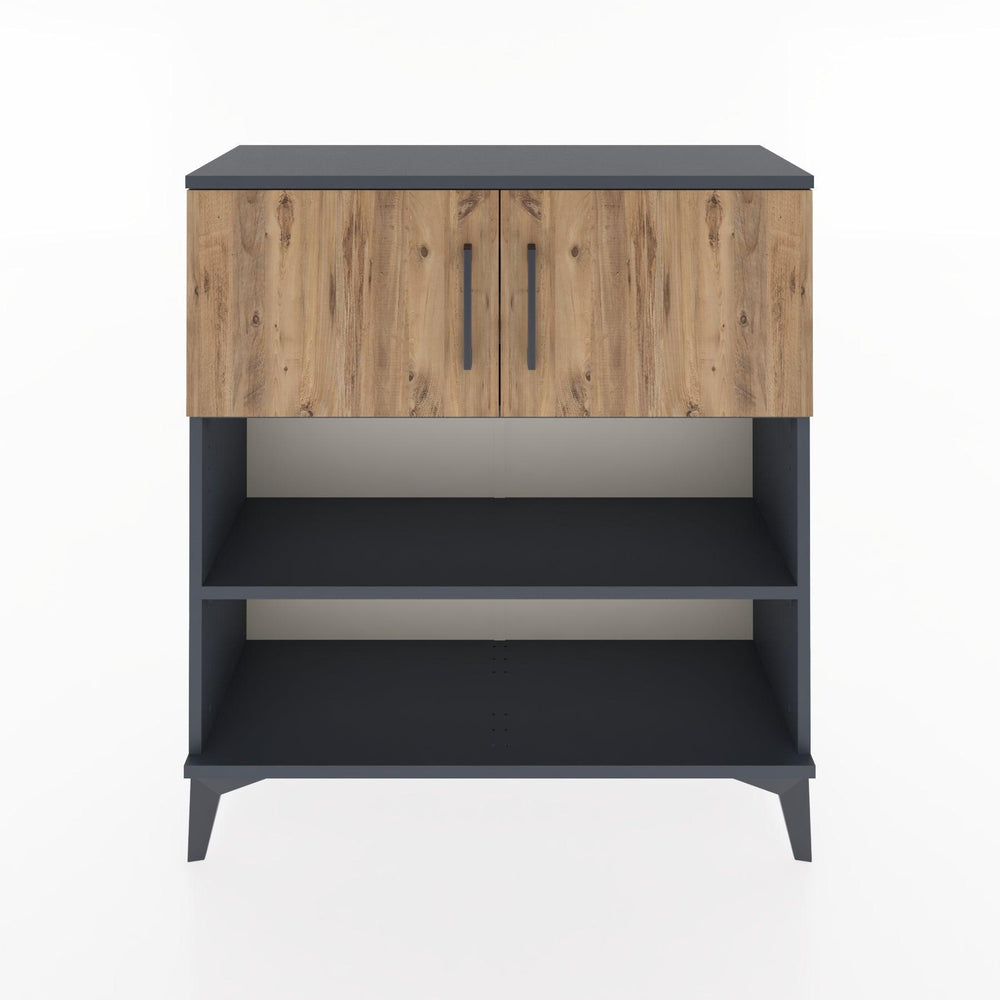 Woodntry Modüler Şifonyer Antrasit 88x30x84 cm Kapaklı ve Raflı KR34-2