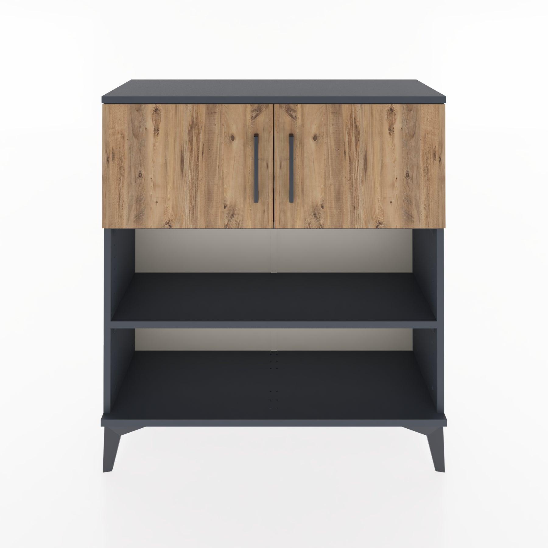 Woodntry Modular Dresser Anthracite 88x30x84 cm with Cover and Shelf KR34-2