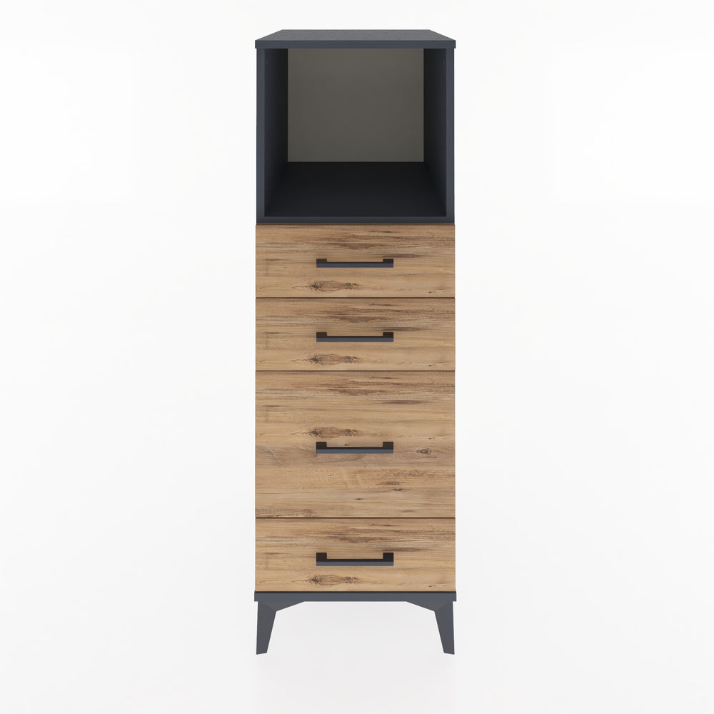 Woodntry Modular Cabinet Anthracite 44x59x122 cm with Drawers and Shelves CR84-2
