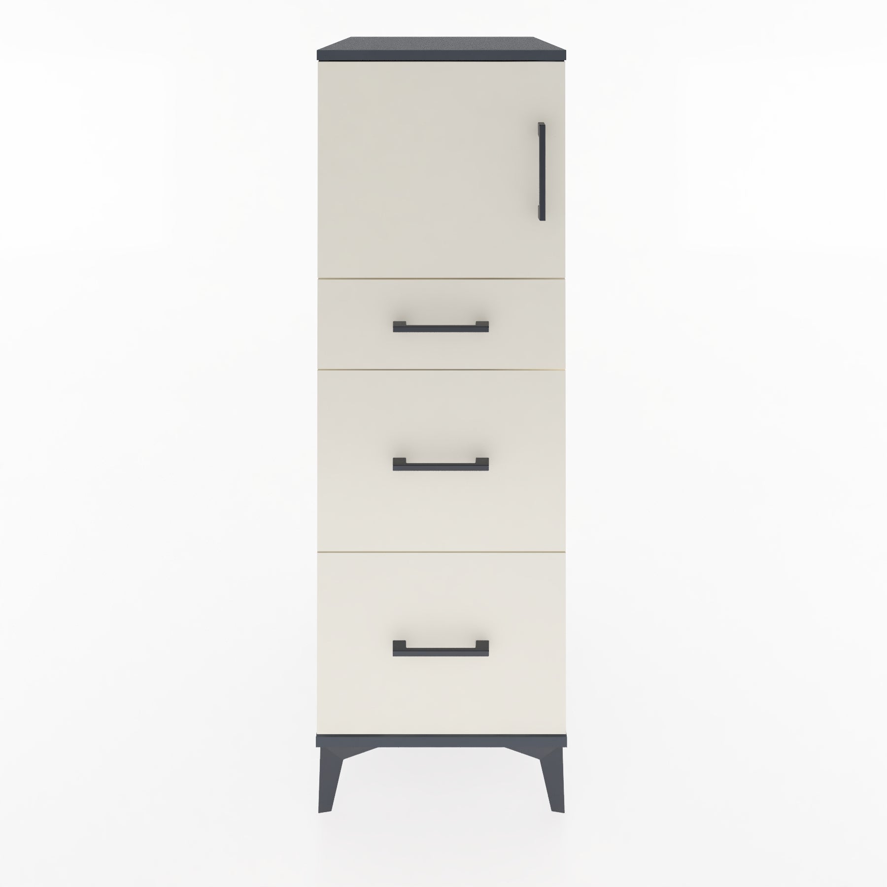 Woodntry Modular Cabinet Anthracite 44x59x122 cm with Doors and Drawers KC34-2