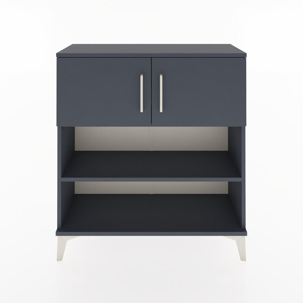 Woodntry Modüler Şifonyer Antrasit 88x30x84 cm Kapaklı ve Raflı KR34-2