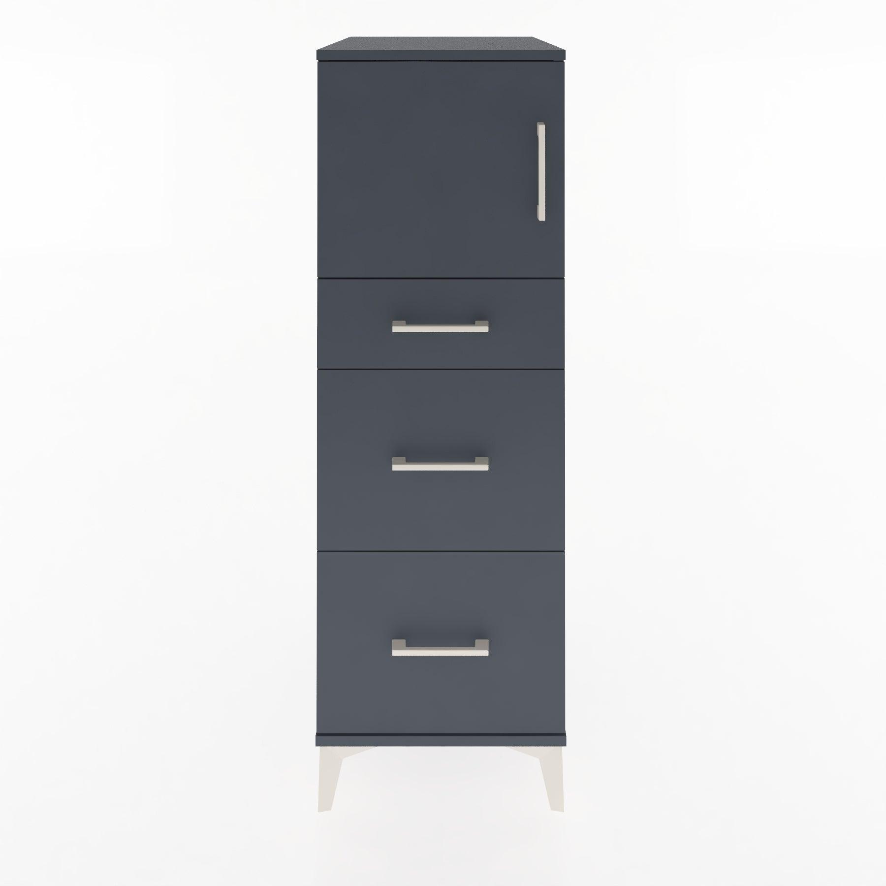Woodntry Modular Cabinet Anthracite 44x30x122 cm with Doors and Drawers KC34-2