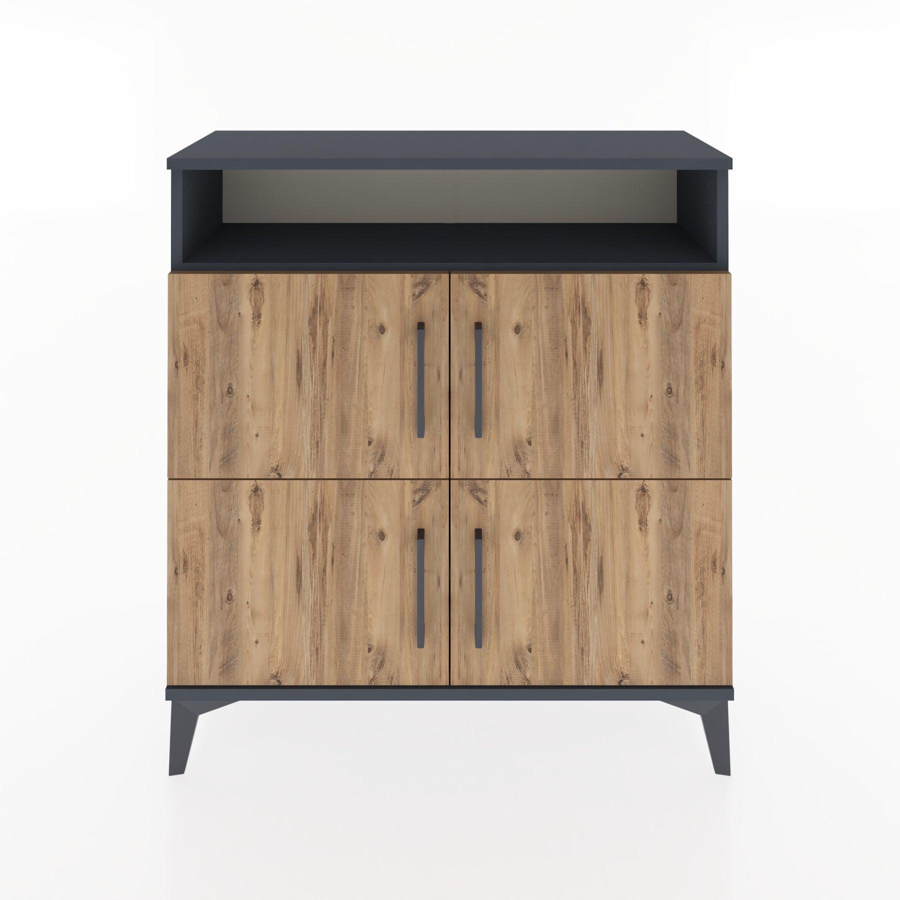 Woodntry Modular Dresser Anthracite 88x30x84 cm with Cover and Shelf KR35-2