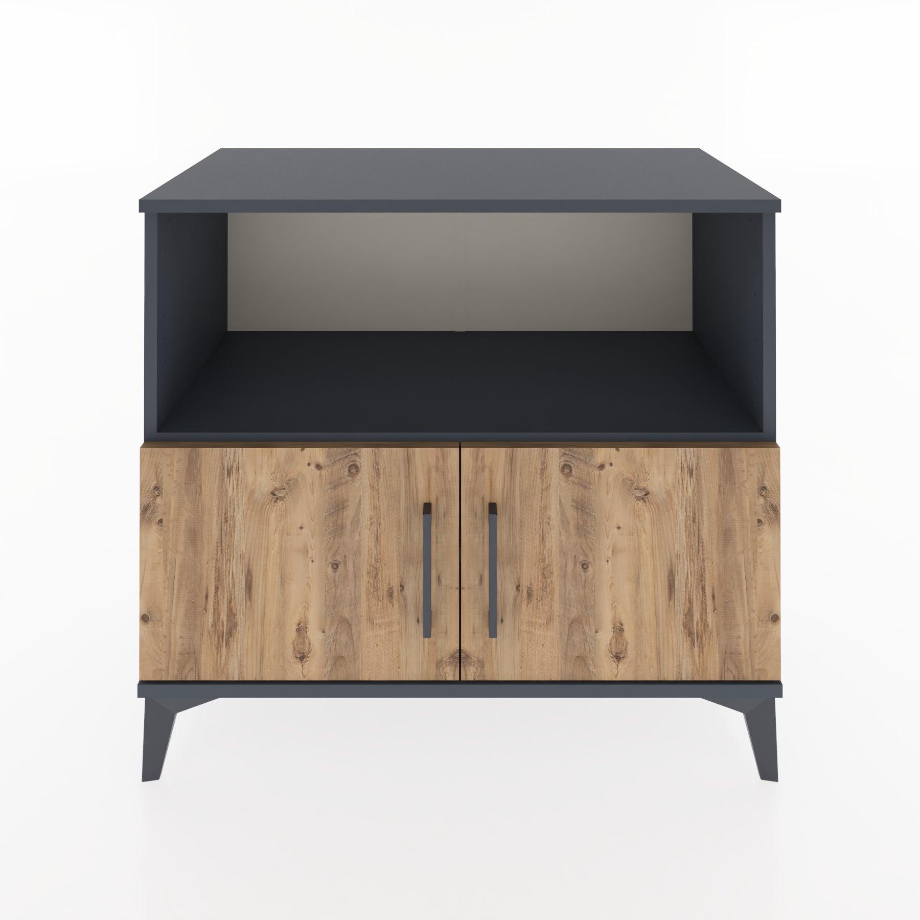 Woodntry Modüler Şifonyer Antrasit 88x44x68 cm Kapaklı ve Raflı KR35-2