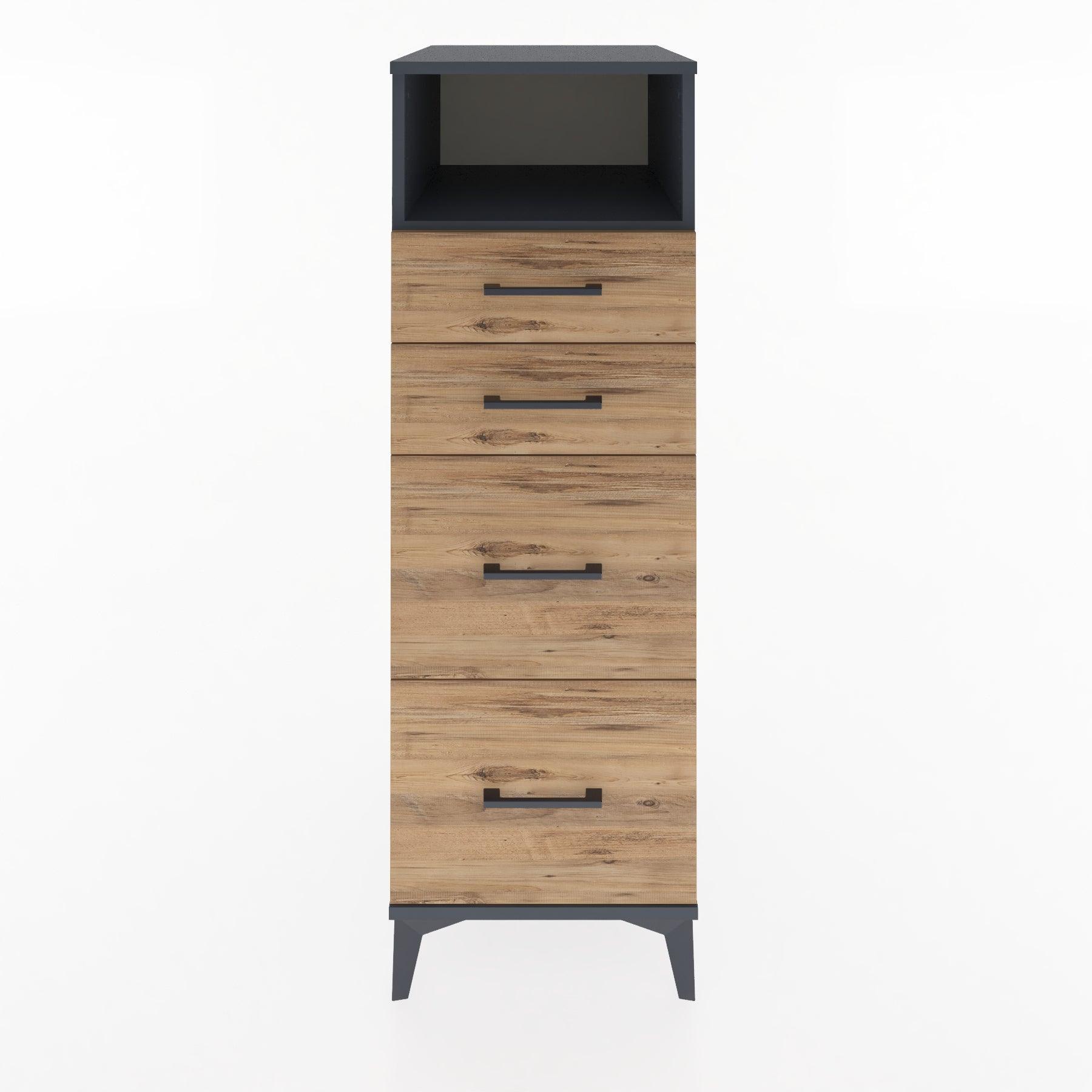 Woodntry Modular Cabinet Anthracite 44x30x122 cm with Drawers and Shelves CR35-2