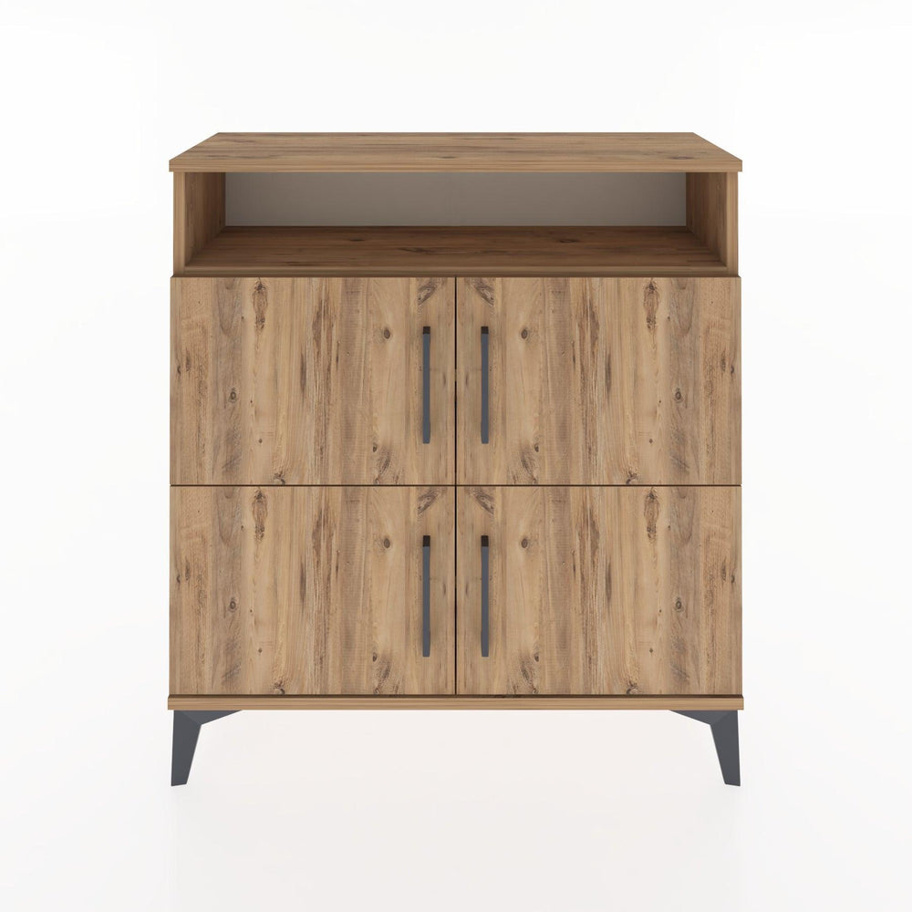 Woodntry Modüler Şifonyer Çam 88x30x84 cm Kapaklı ve Raflı KR35-3