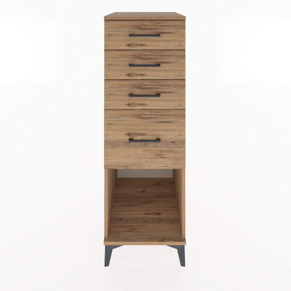 Woodntry Modüler Dolap Çam 44x30x122 cm Çekmeceli ve Raflı CR85-3