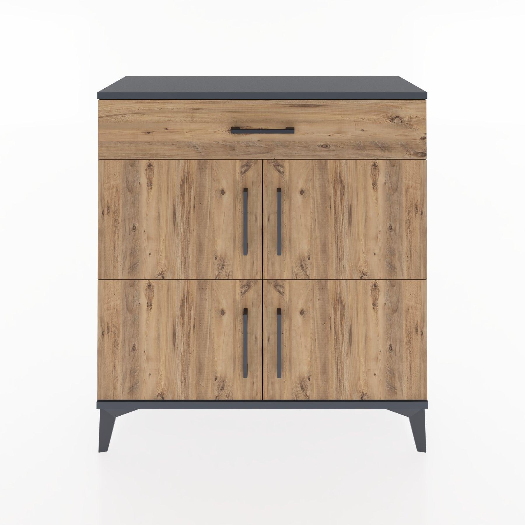 Woodntry Modular Dresser Anthracite 88x30x84 cm with Cover and Drawer KC36-2