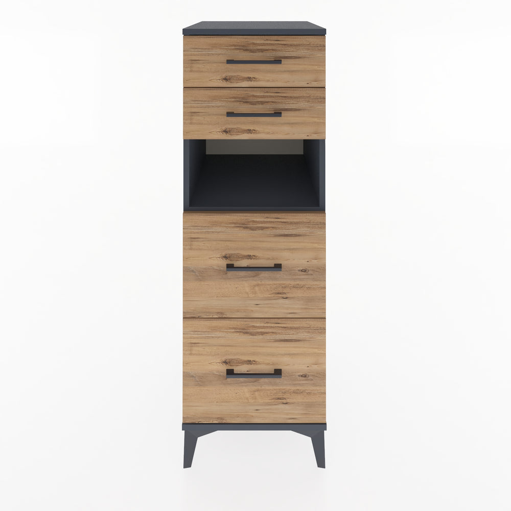 Woodntry Modular Cabinet Anthracite 44x59x122 cm with Drawers and Shelves CR36-2