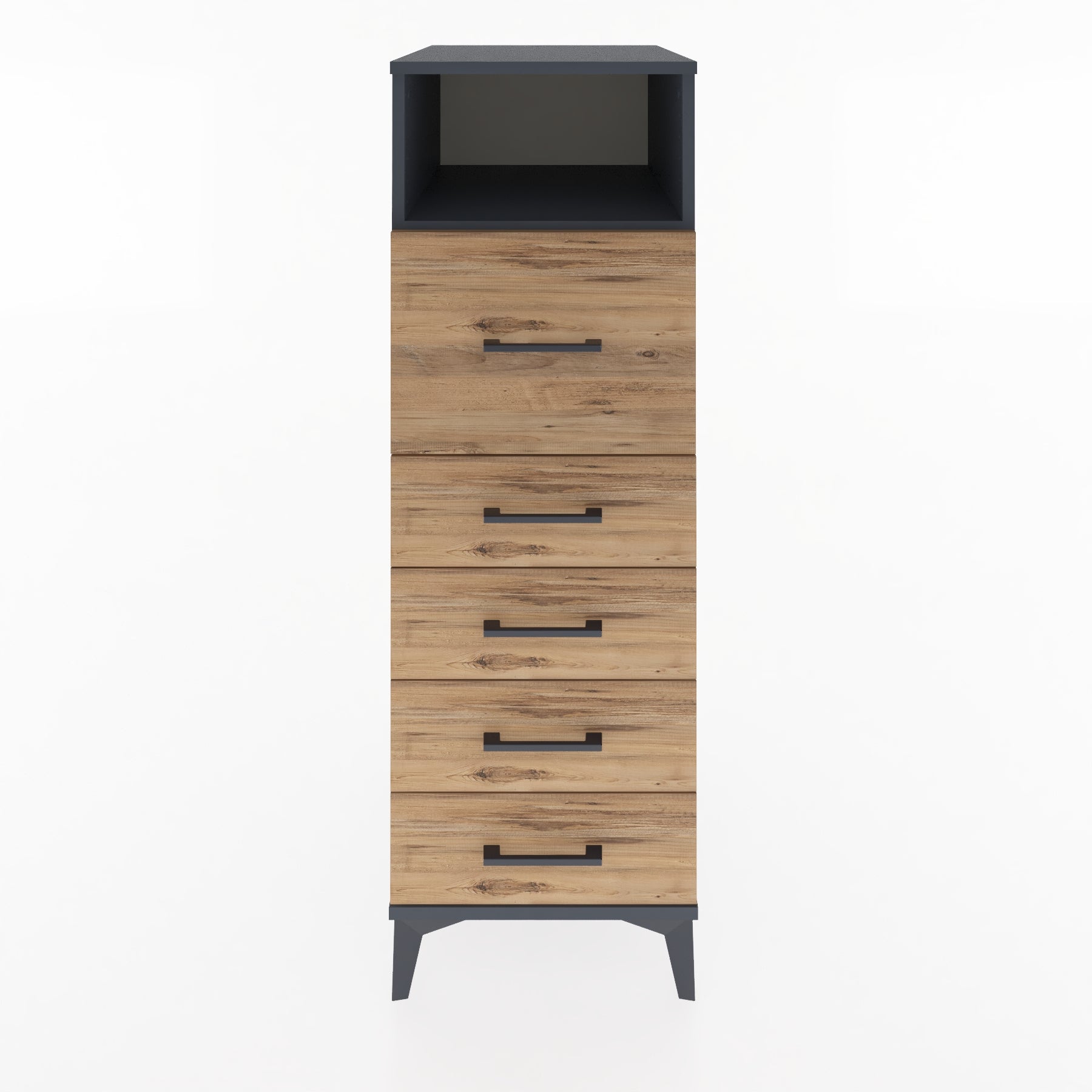 Woodntry Modular Cabinet Anthracite 44x59x122 cm with Drawers and Shelves CR86-2