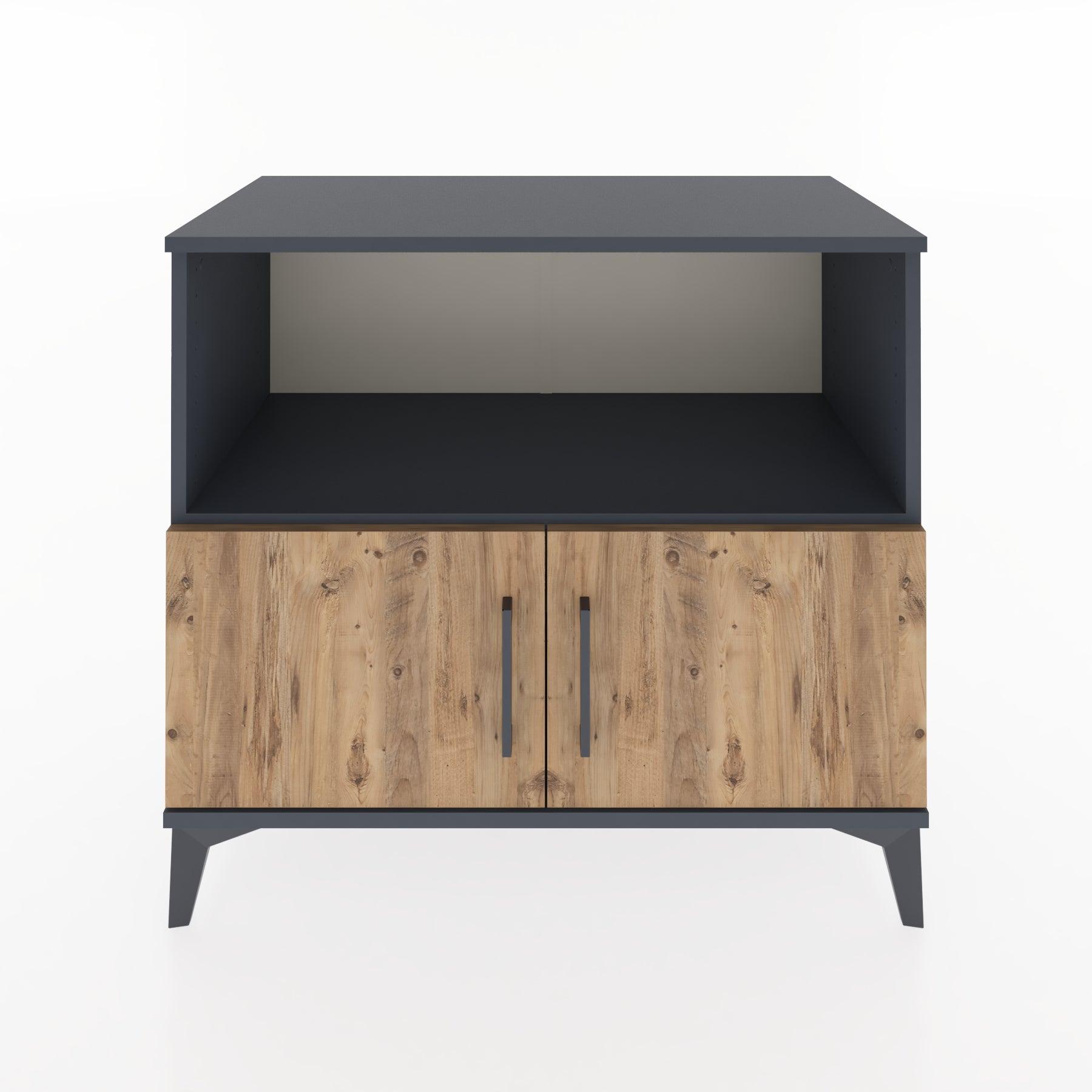 Woodntry Modüler Şifonyer Antrasit 88x44x68 cm Kapaklı ve Raflı KR36-2
