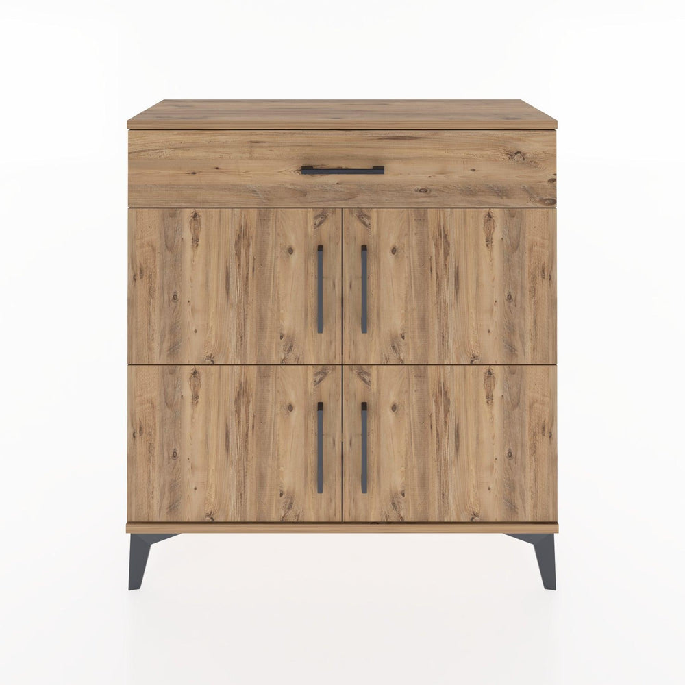 Woodntry Modüler Şifonyer Çam 88x30x84 cm Kapaklı ve Çekmeceli KC36-3