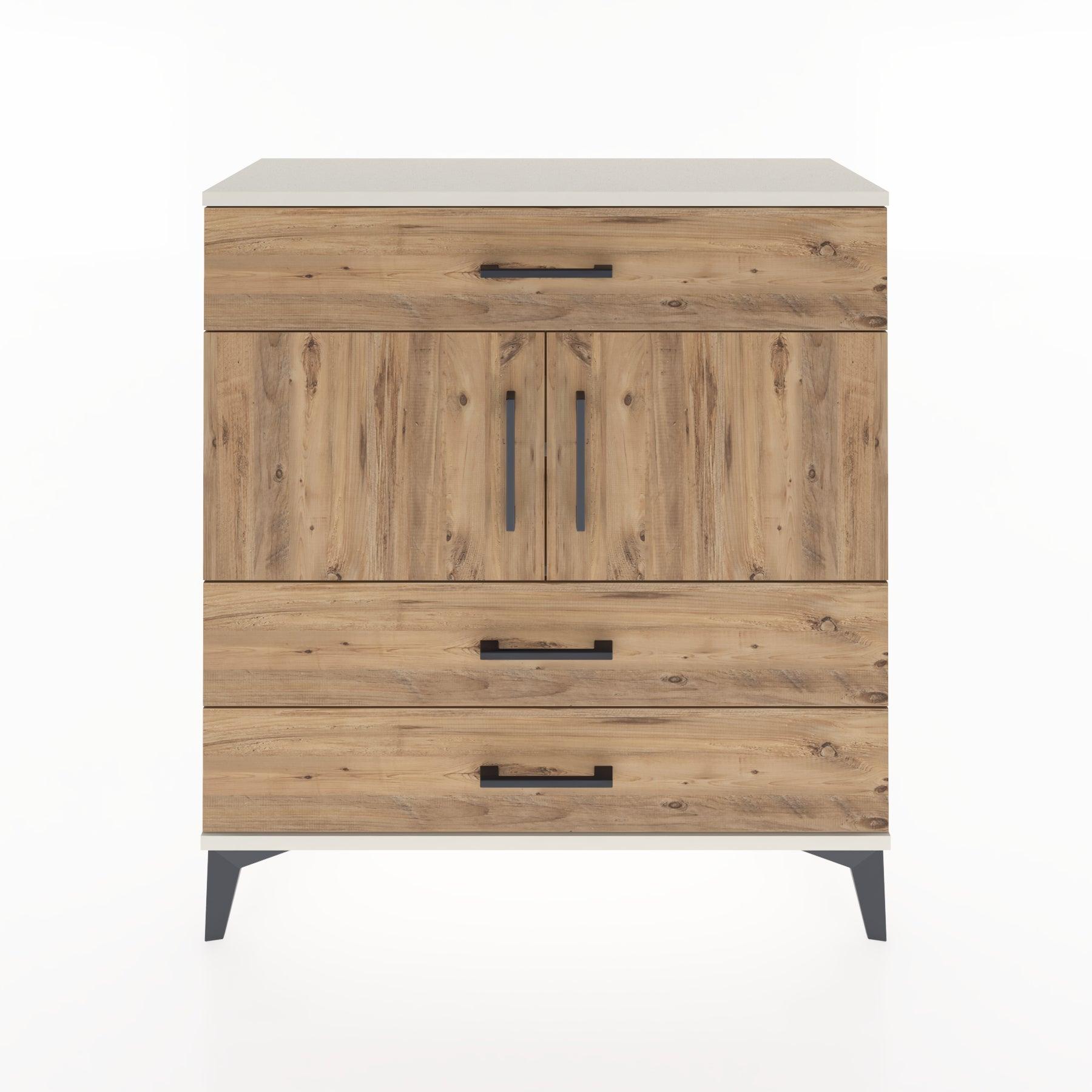 Woodntry Modular Dresser Moonstone 88x30x84 cm with Cover and Drawer KC37-1