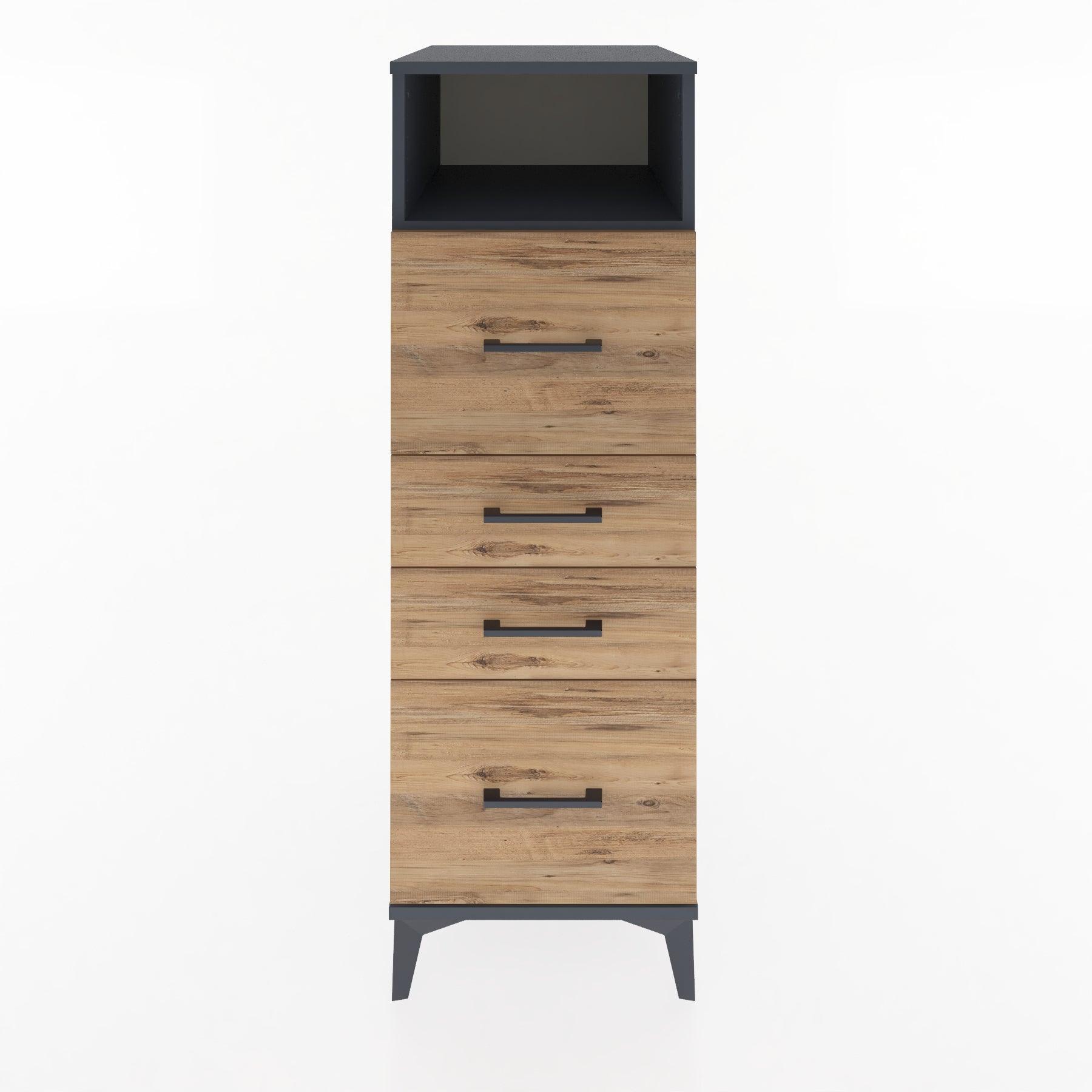 Woodntry Modular Cabinet Anthracite 44x30x122 cm with Drawers and Shelves CR37-2