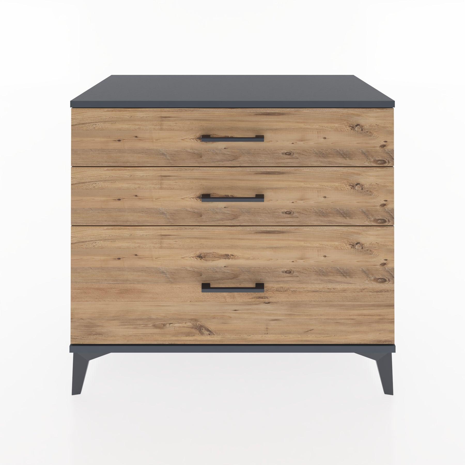 Woodntry Modüler Şifonyer Antrasit 88x44x68 cm Çekmeceli C37-2
