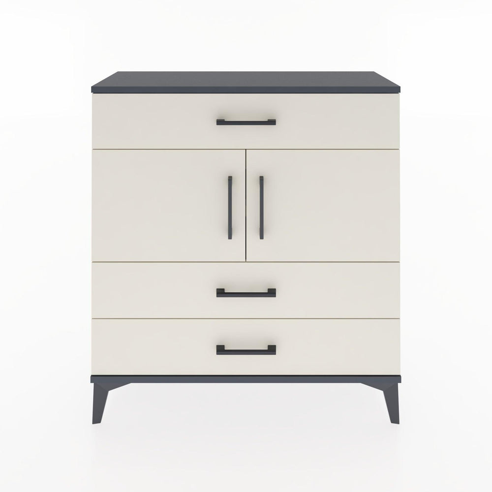 Woodntry Modüler Şifonyer Antrasit 88x30x84 cm Kapaklı ve Çekmeceli KC37-2