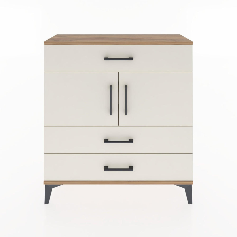 Woodntry Modüler Şifonyer Çam 88x30x84 cm Kapaklı ve Çekmeceli KC37-3