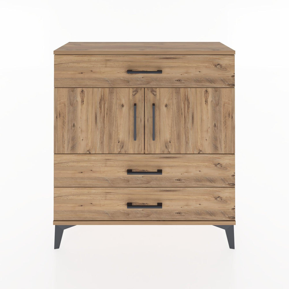 Woodntry Modüler Şifonyer Çam 88x30x84 cm Kapaklı ve Çekmeceli KC37-3